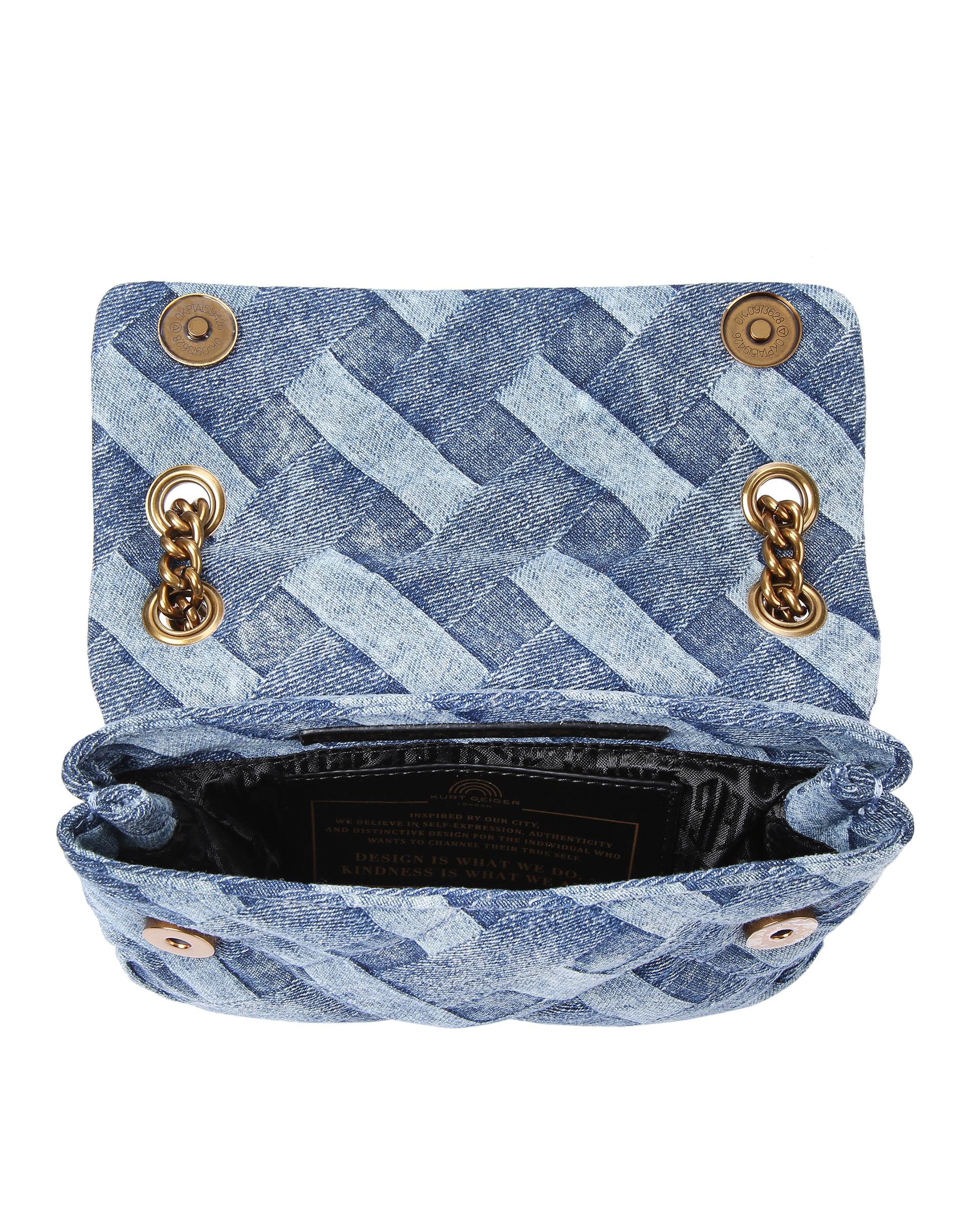 Bandolera de mujer denim con asa de cadena - Kurt Geiger - Azul denim Azul denim-3