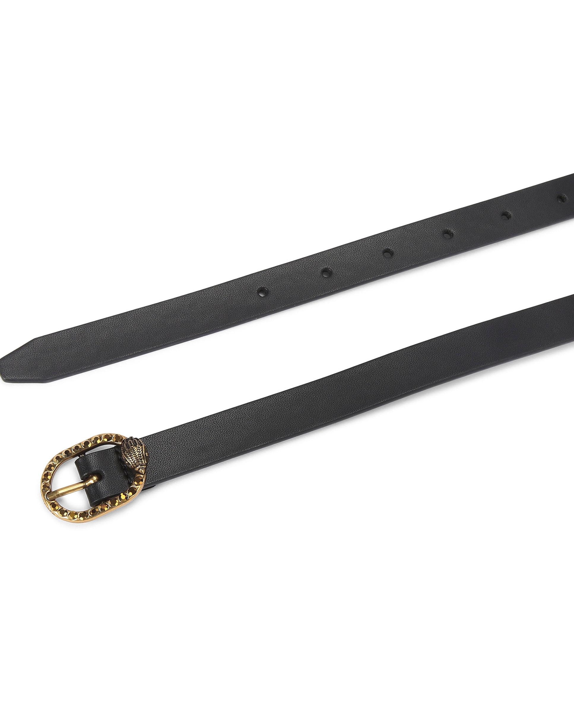 Cinturón de mujer de piel con trabilla de cristales - Kurt Geiger - Negro Negro-2