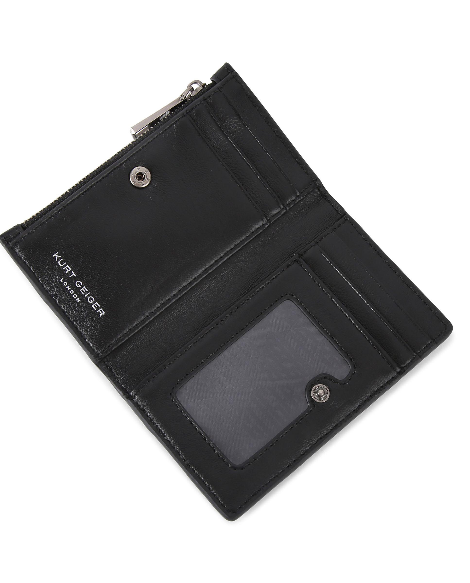 Cartera de mujer de piel acolchada con cremallera - Kurt Geiger - Negro Negro-4