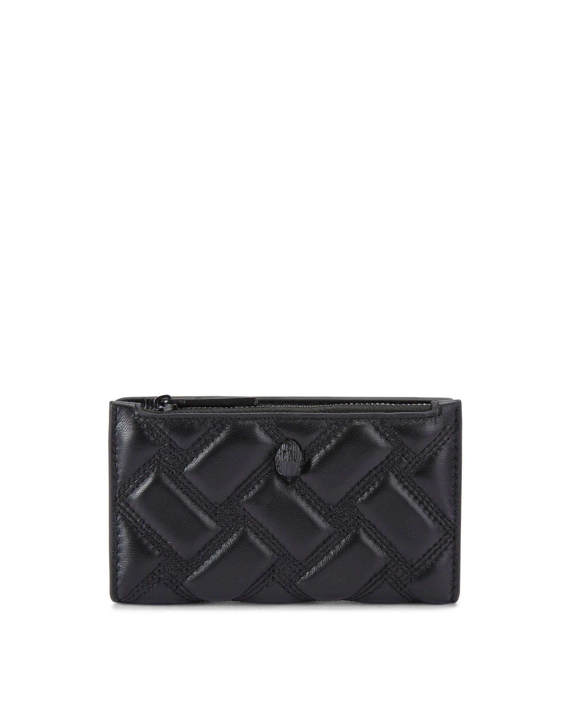 Imagen 1 de Cartera de mujer de piel acolchada con cremallera Negro