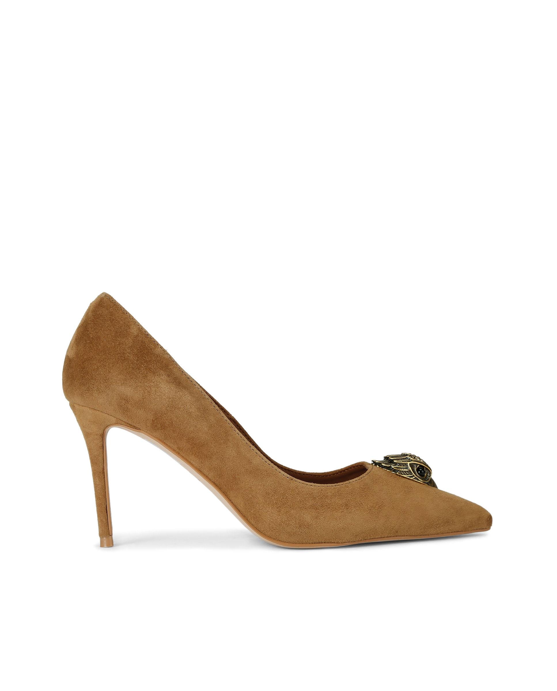 Imagen 0 de Zapato salón de mujer de tacón y  ante Marrón claro