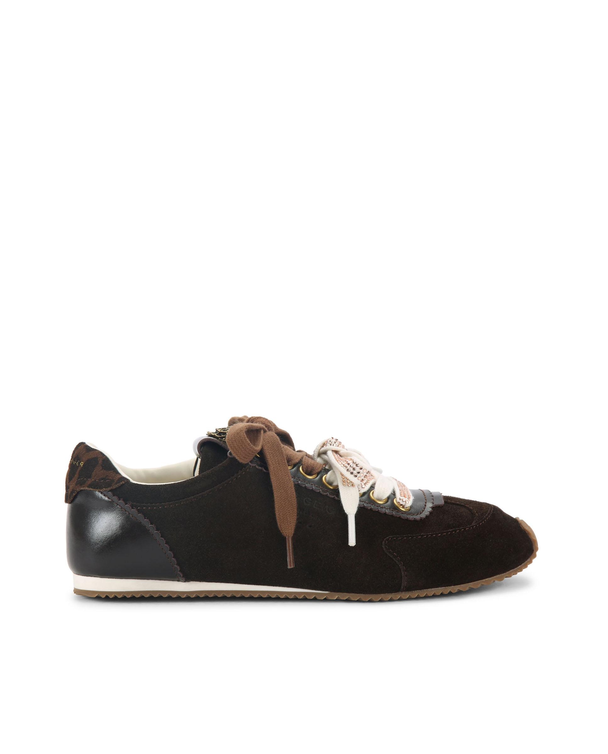 Zapatilla de mujer en piel marrón con diseño deportivo - Kurt Geiger - Marrón oscuro Marrón oscuro-1