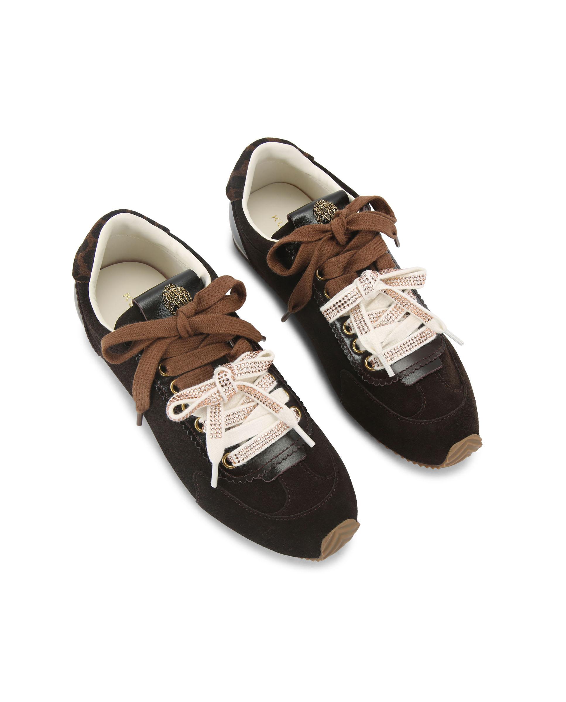 Zapatilla de mujer en piel marrón con diseño deportivo - Kurt Geiger - Marrón oscuro Marrón oscuro-4