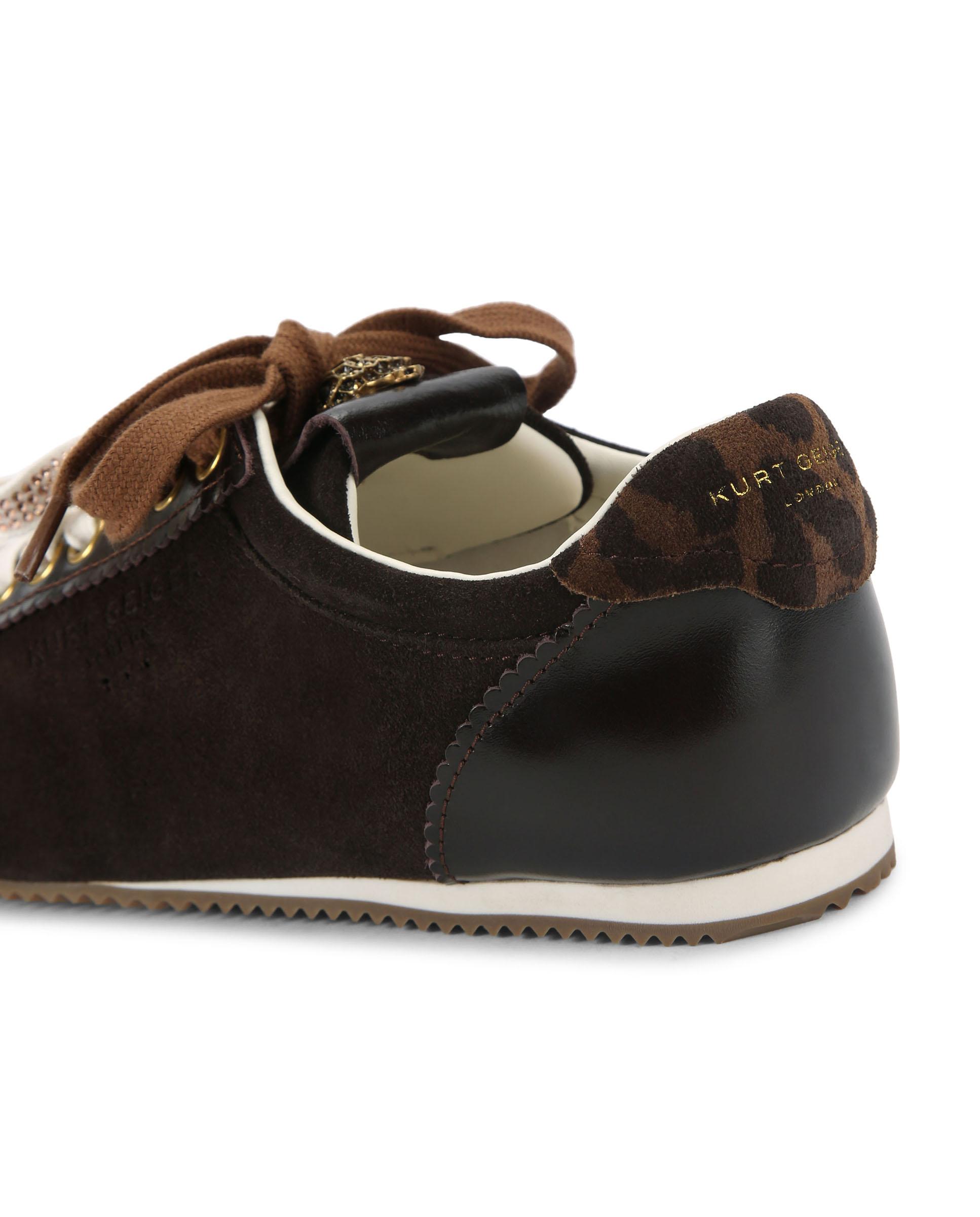 Zapatilla de mujer en piel marrón con diseño deportivo - Kurt Geiger - Marrón oscuro Marrón oscuro-3