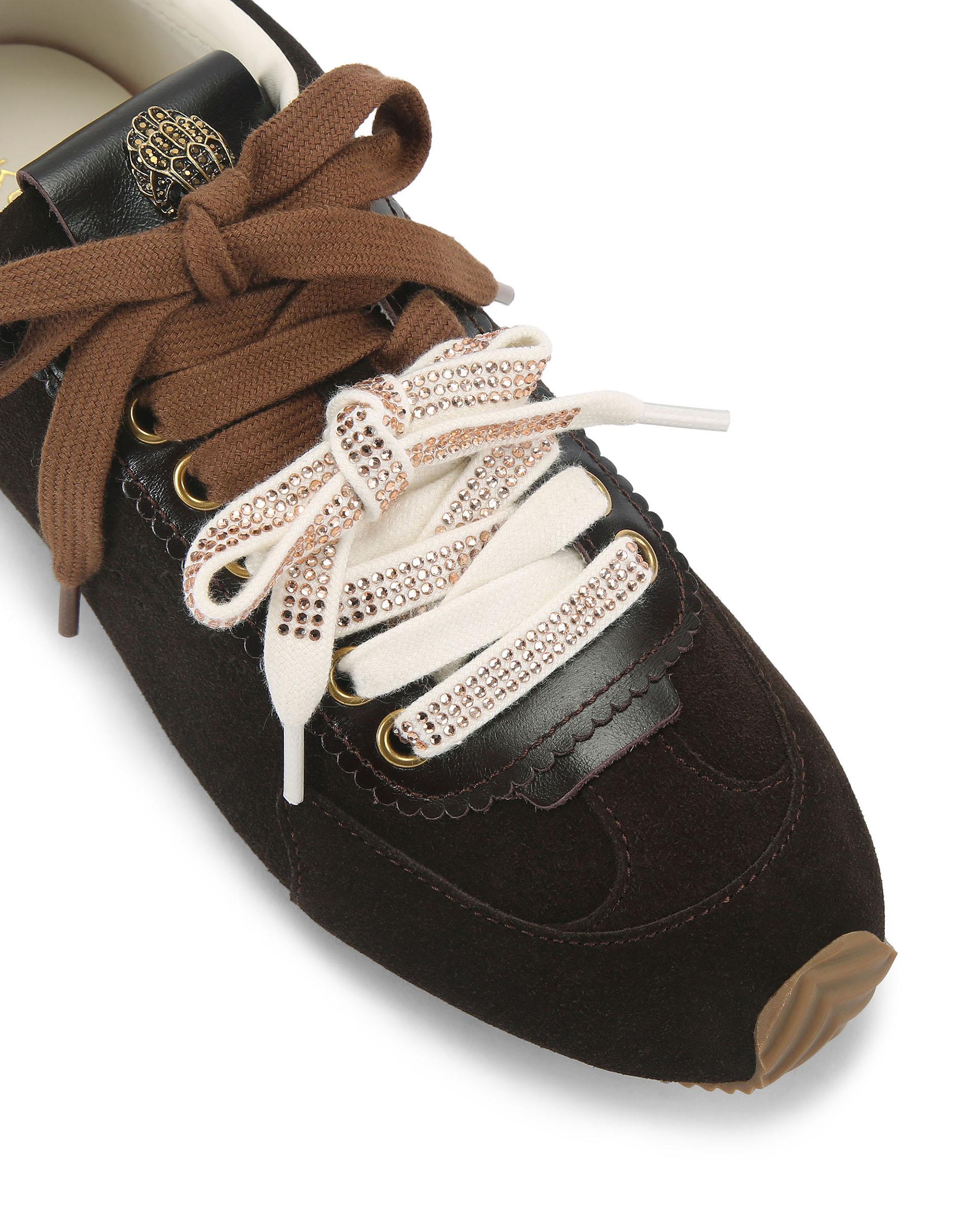 Zapatilla de mujer en piel marrón con diseño deportivo - Kurt Geiger - Marrón oscuro Marrón oscuro-5