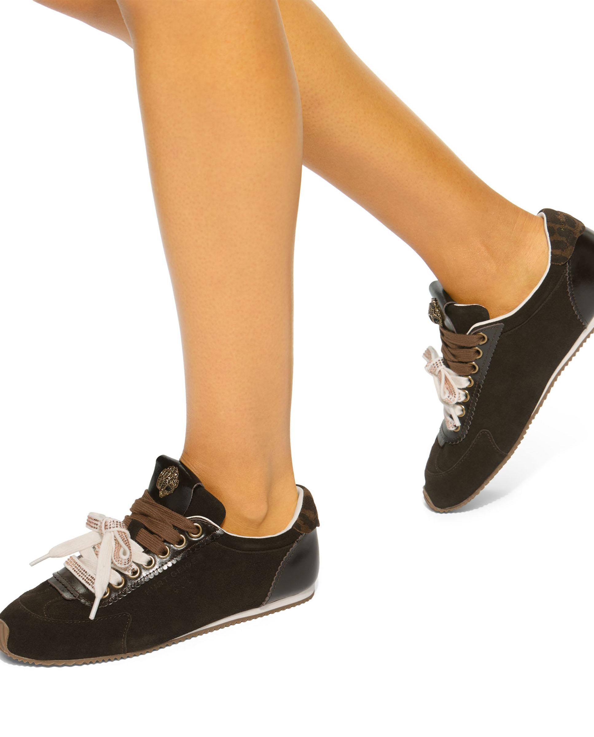 Zapatilla de mujer en piel marrón con diseño deportivo - Kurt Geiger - Marrón oscuro Marrón oscuro-2