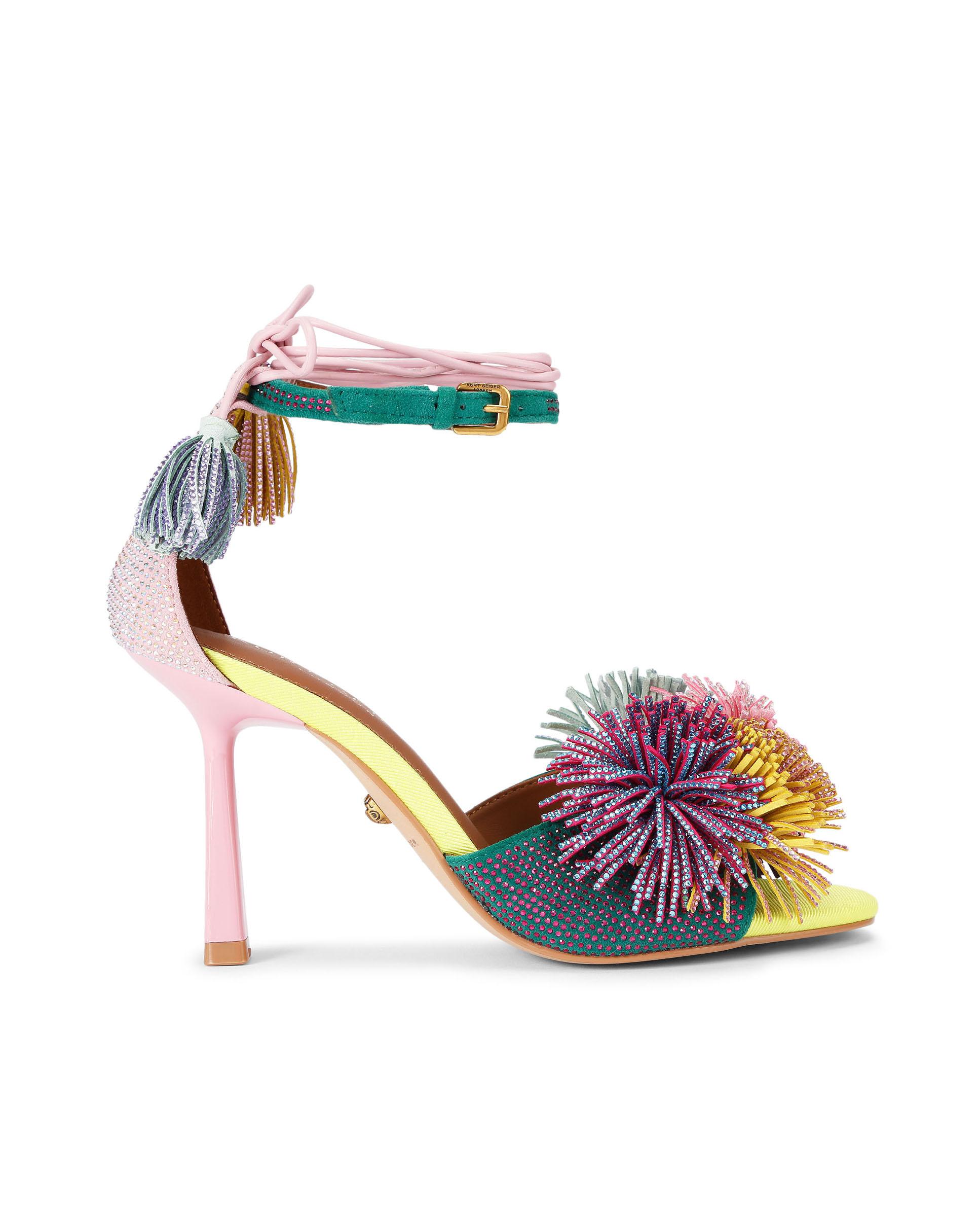Kurt Geiger - Zapatos de salón de mujer de ante con pompones.