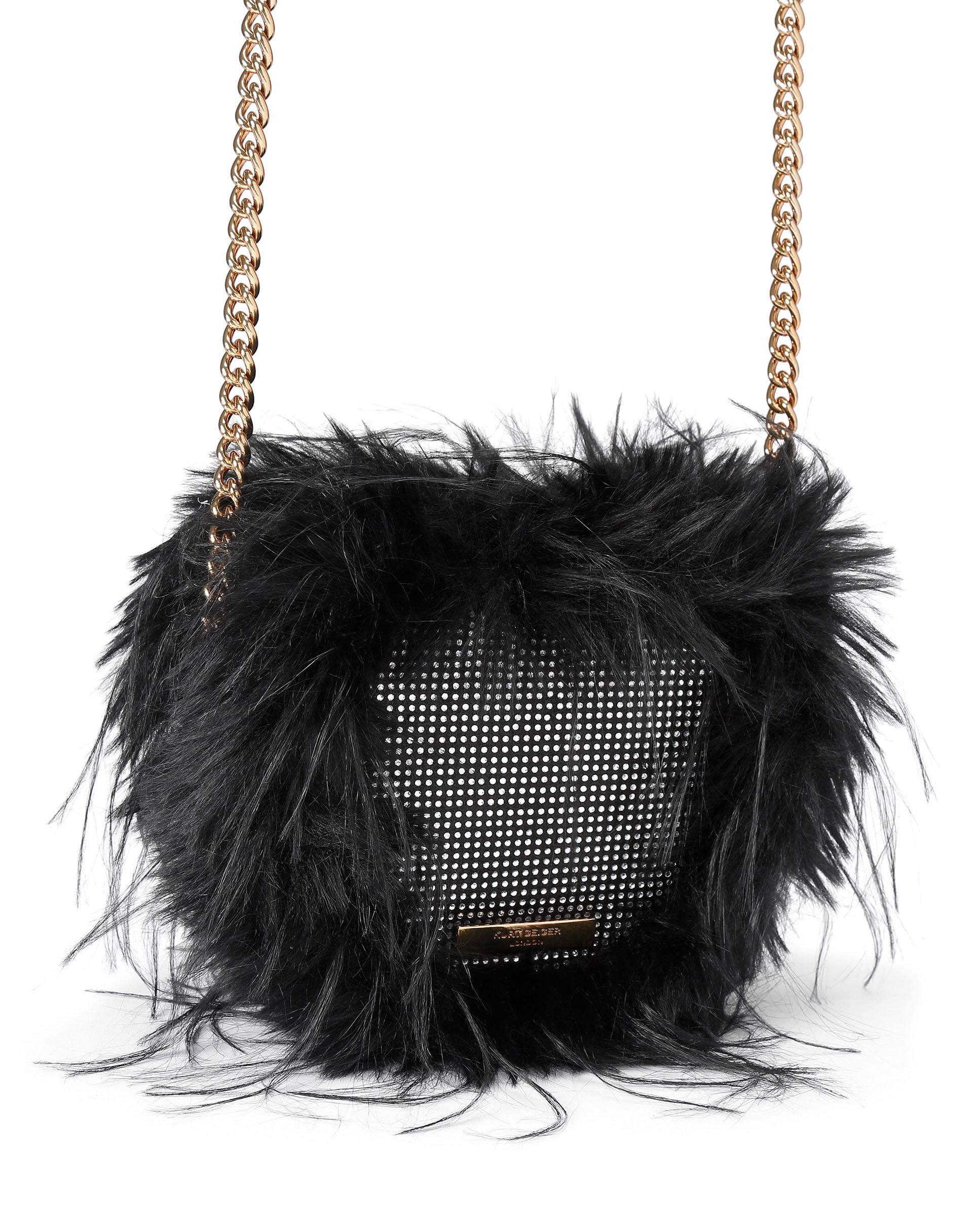Bandolera de mujer en forma de corazón con detalle de pelo - Kurt Geiger - Negro Negro-3