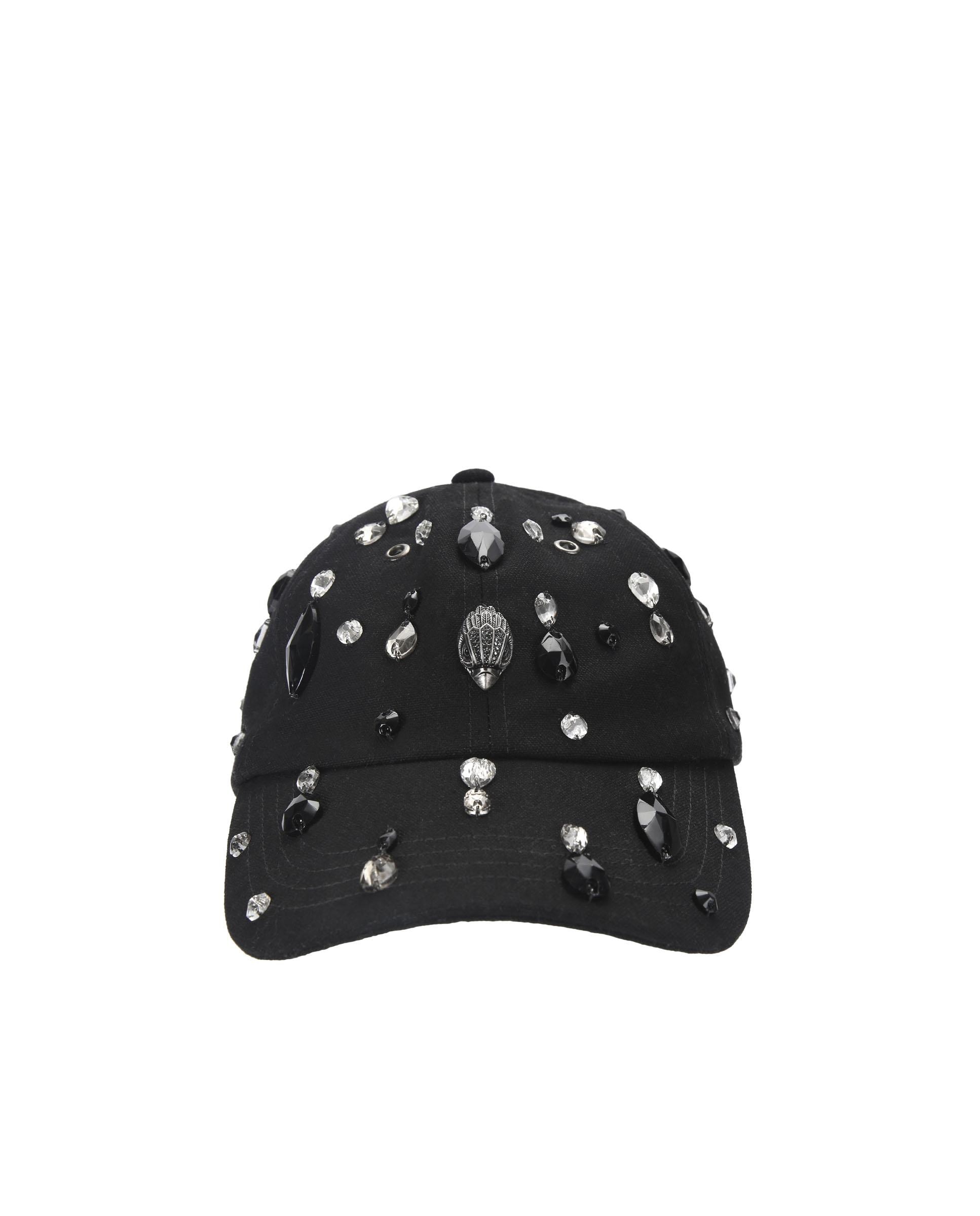 Gorra de mujer de algodón con adorno de cristales - Kurt Geiger - Negro Negro-1