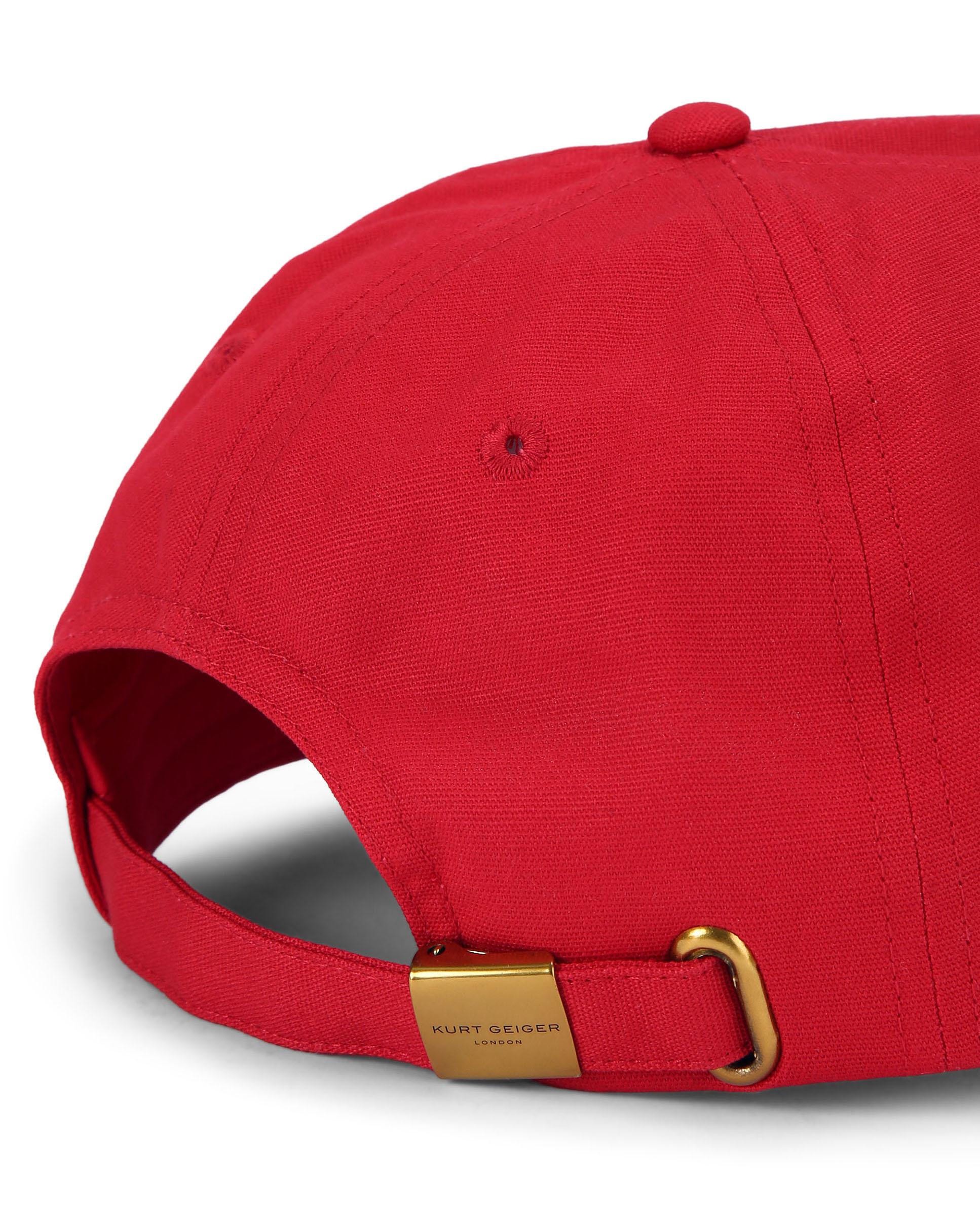Gorra de mujer de algodón con logo - Kurt Geiger - Rojo Rojo-3