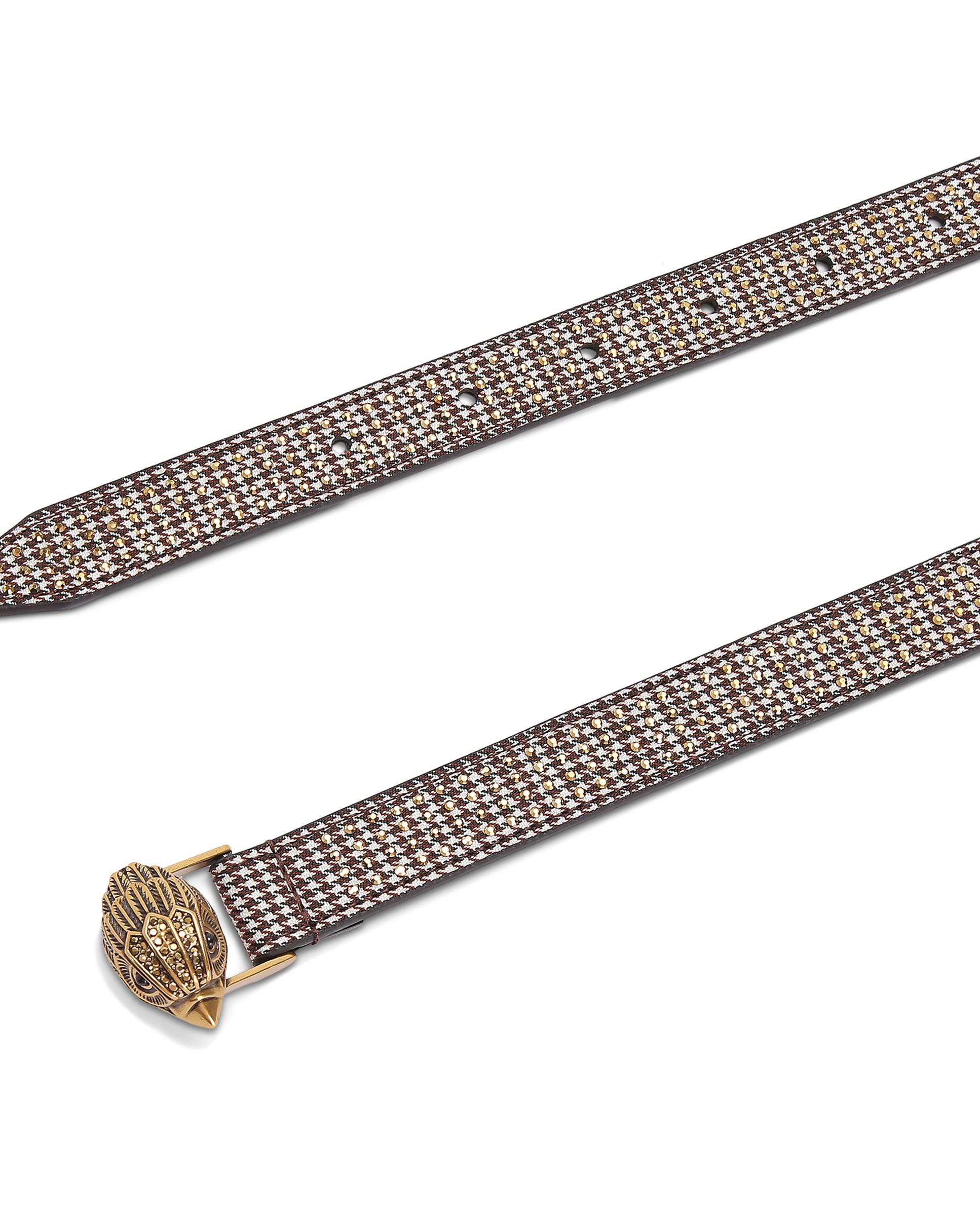 Cinturón de mujer de tejido pata de gallo - Kurt Geiger - Oro Oro-3