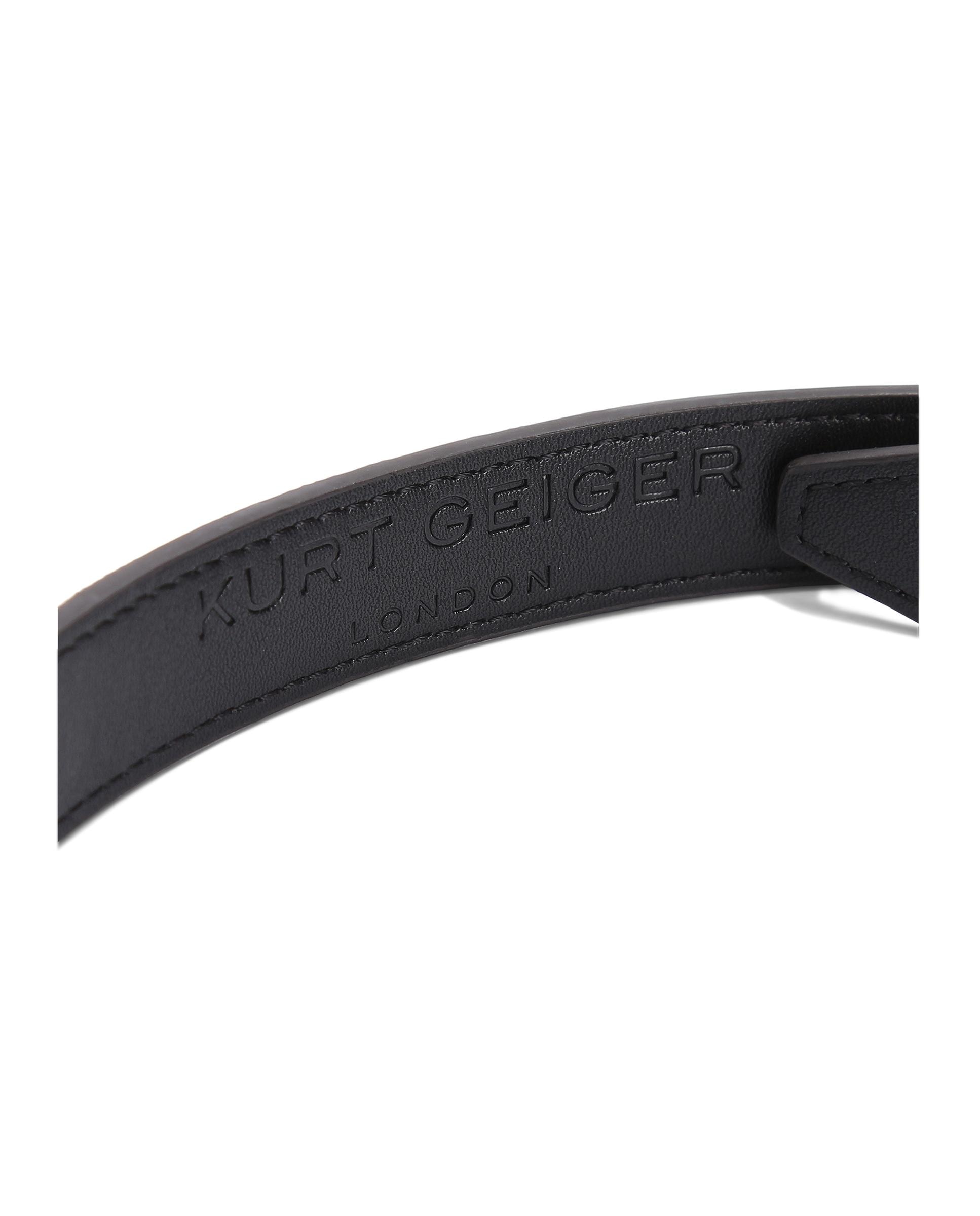 Cinturón de mujer de tejido pata de gallo - Kurt Geiger - Oro Oro-4