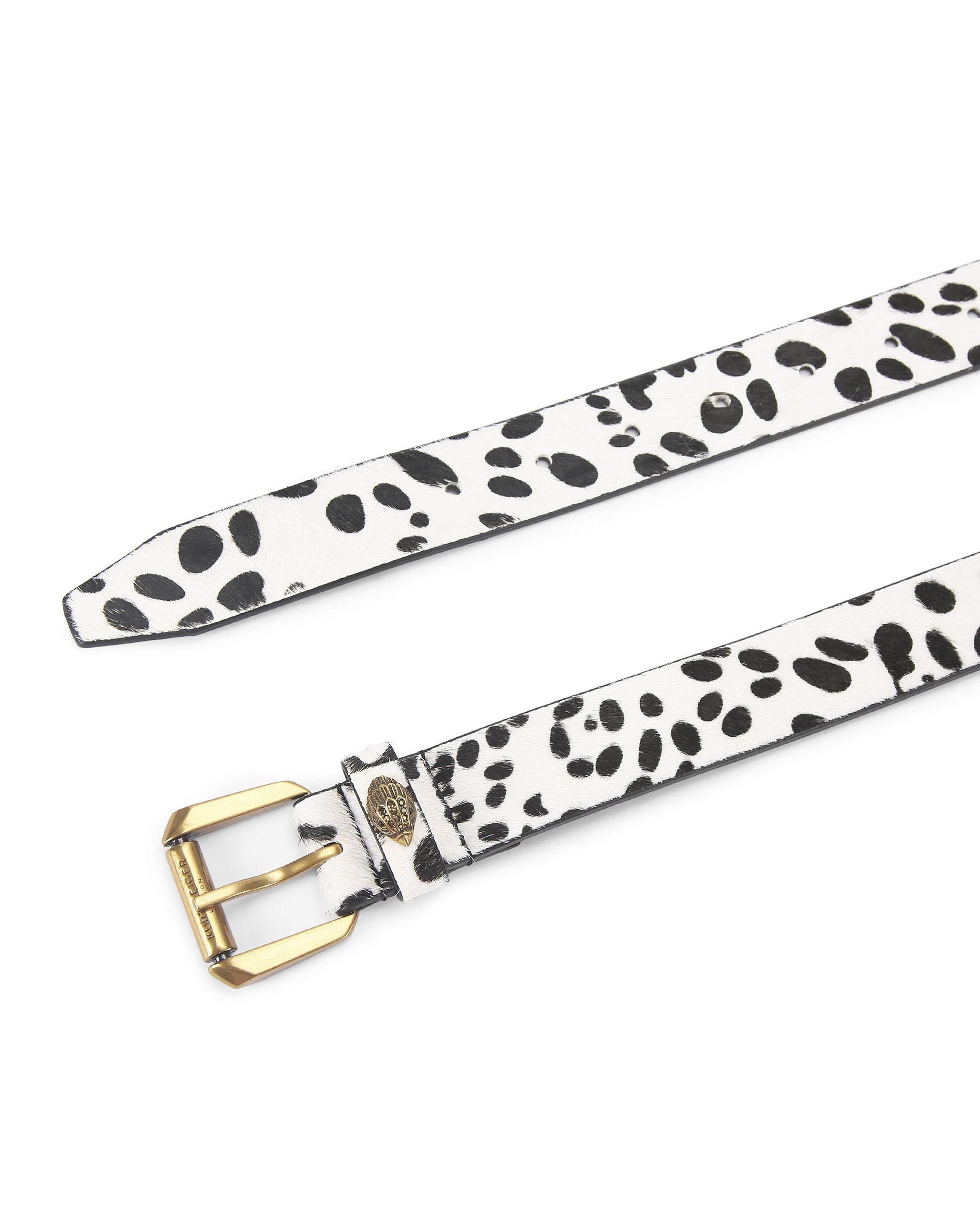 Kurt Geiger Dalmatian Print Leather Belt in Black & White EAGLE HEART 30 BELT by KURT GEIGER LONDON main image 3