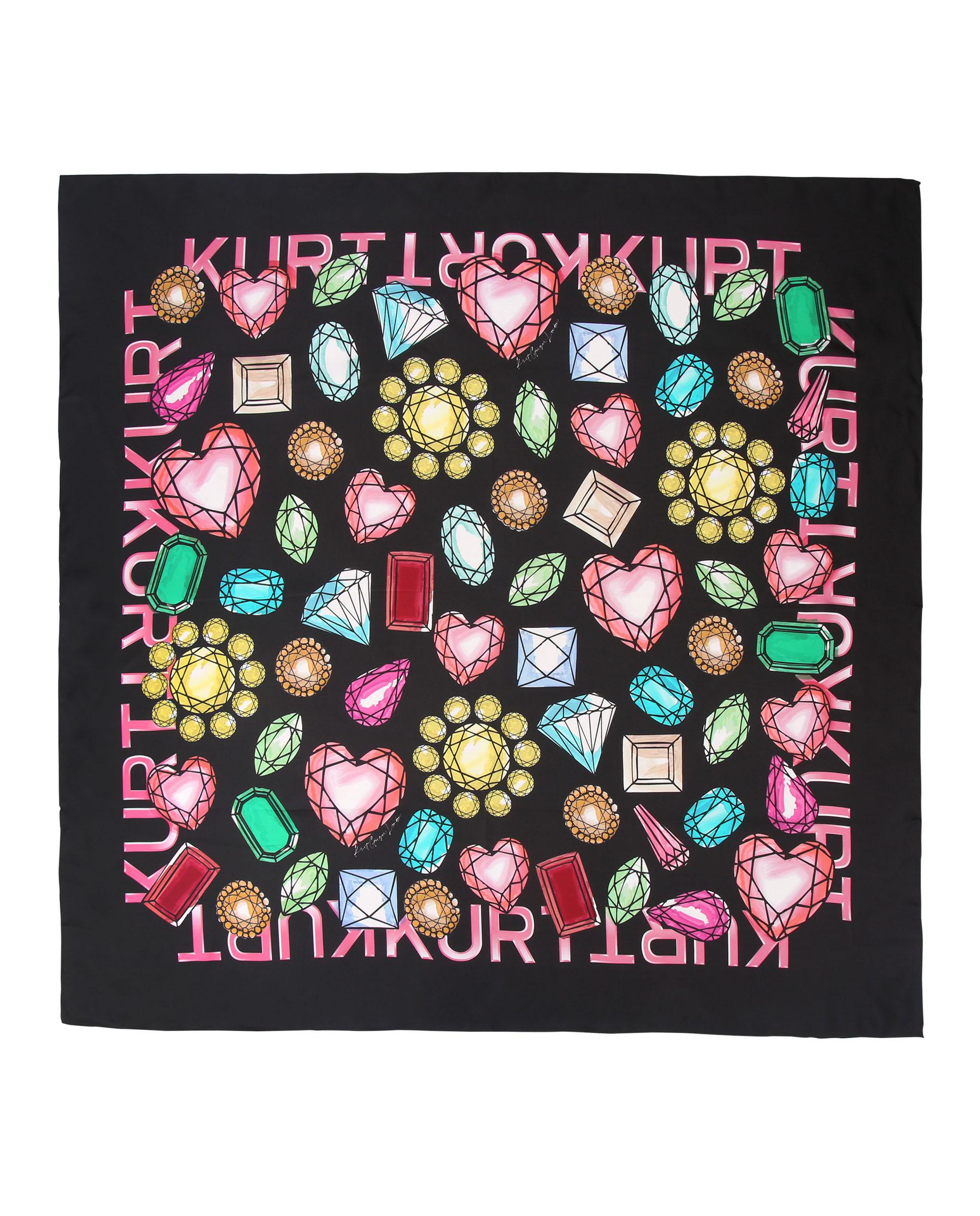 Pañuelo cuadrado con estampado divertido - Kurt Geiger - Multicolor Multicolor-2