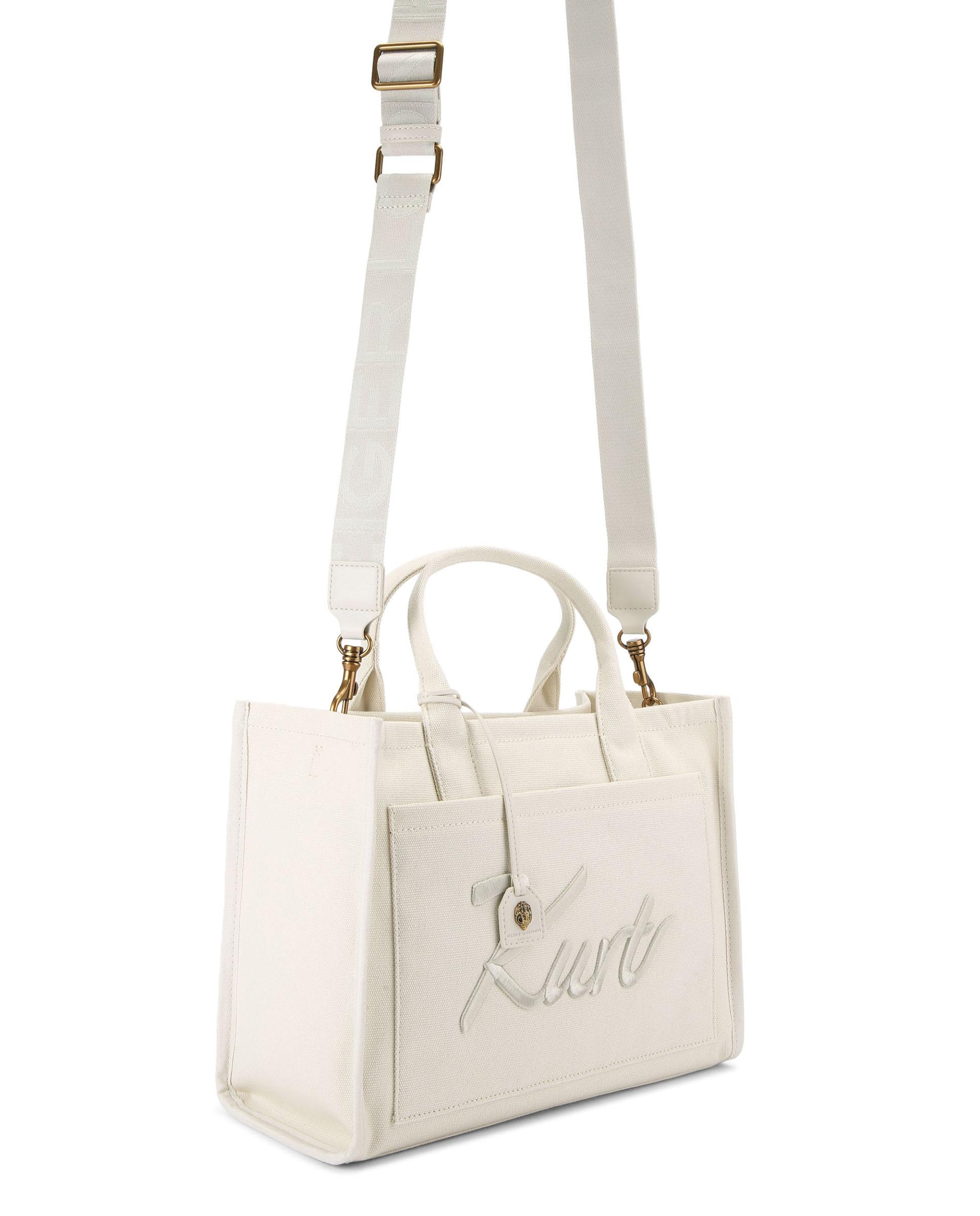 Bolso de mano tote con asa bandolera adicional - Kurt Geiger - Blanco Blanco-2