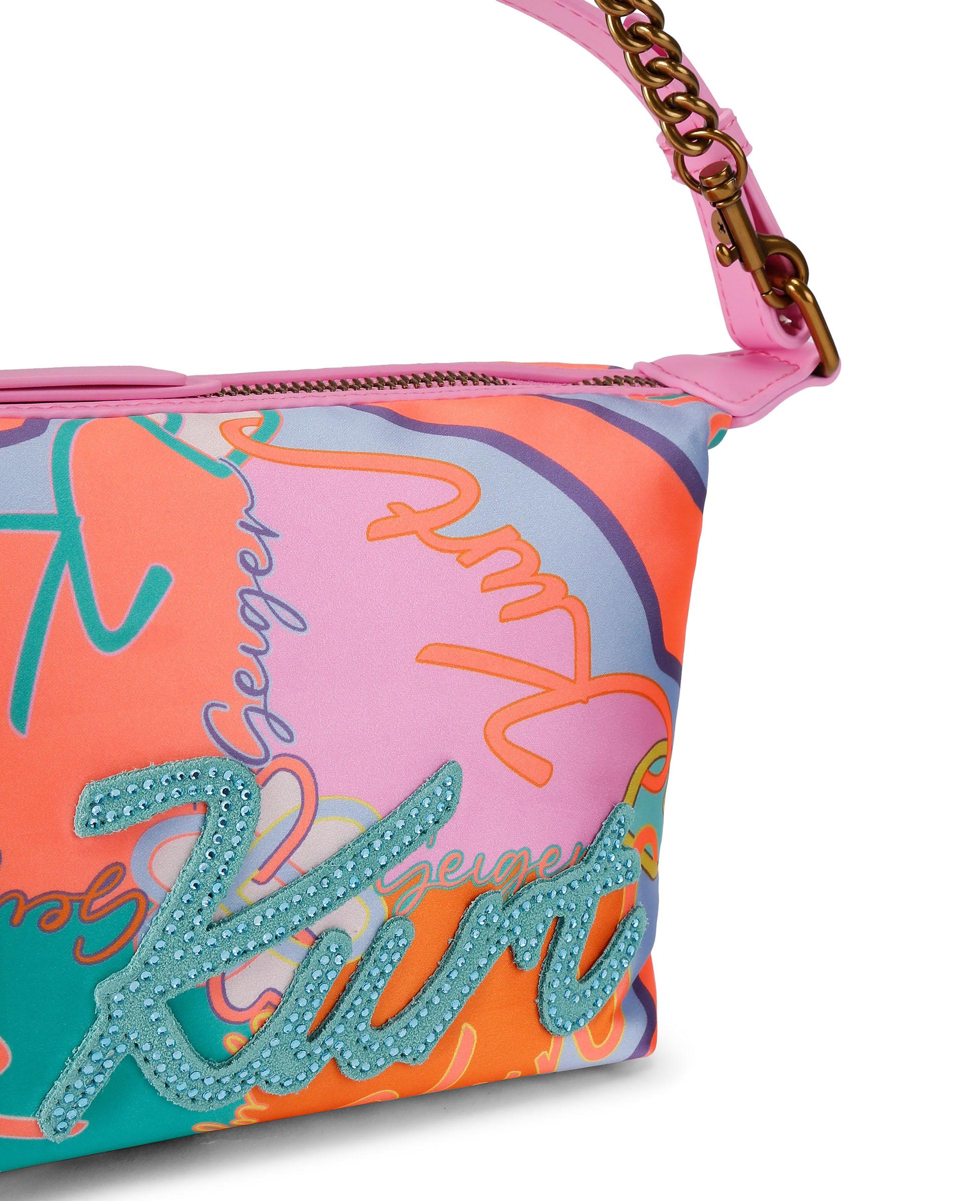 Bolso de hombro con estampado monograma y cierre de cremallera - Kurt Geiger - Multicolor Multicolor-4