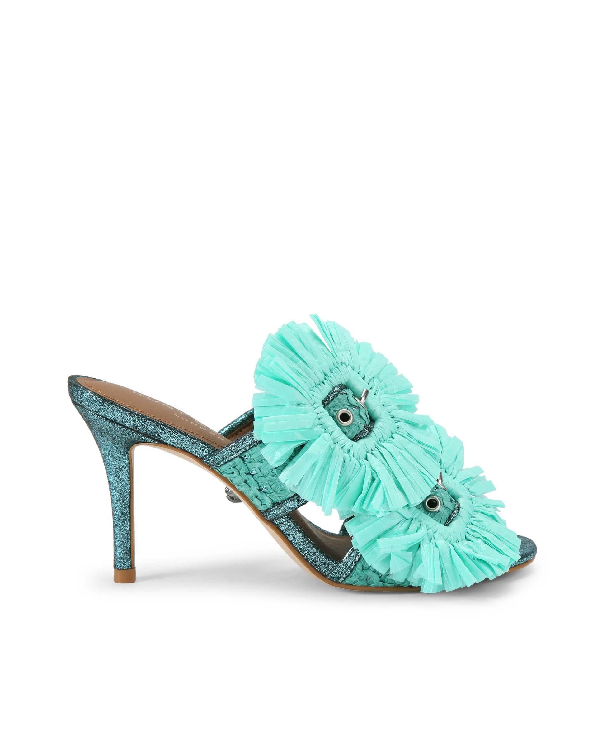 Kurt Geiger - Sandalias de tacón de mujer Buckle con adornos florales.