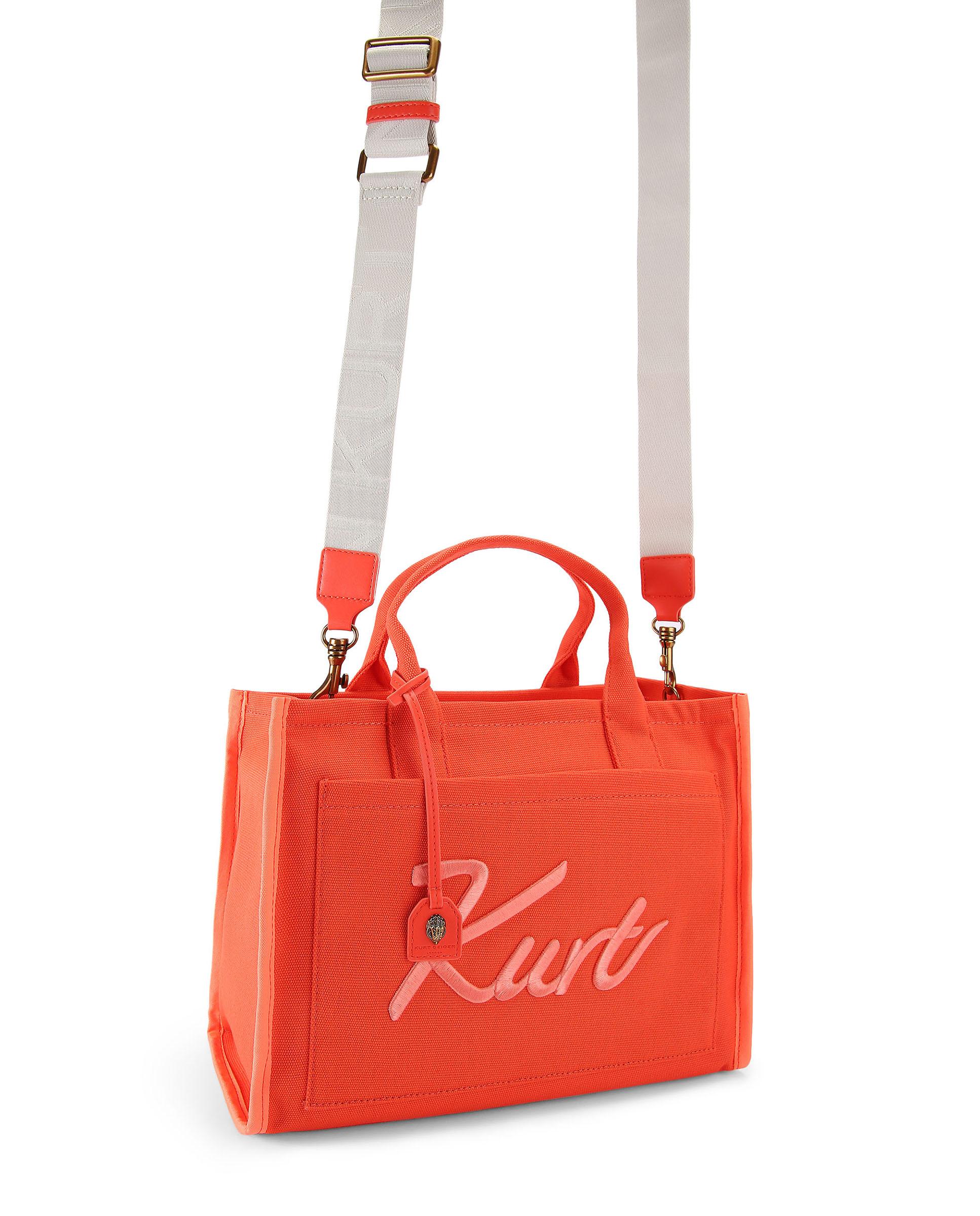 Bolso de mano tote con asa bandolera adicional - Kurt Geiger - Naranja Naranja-2