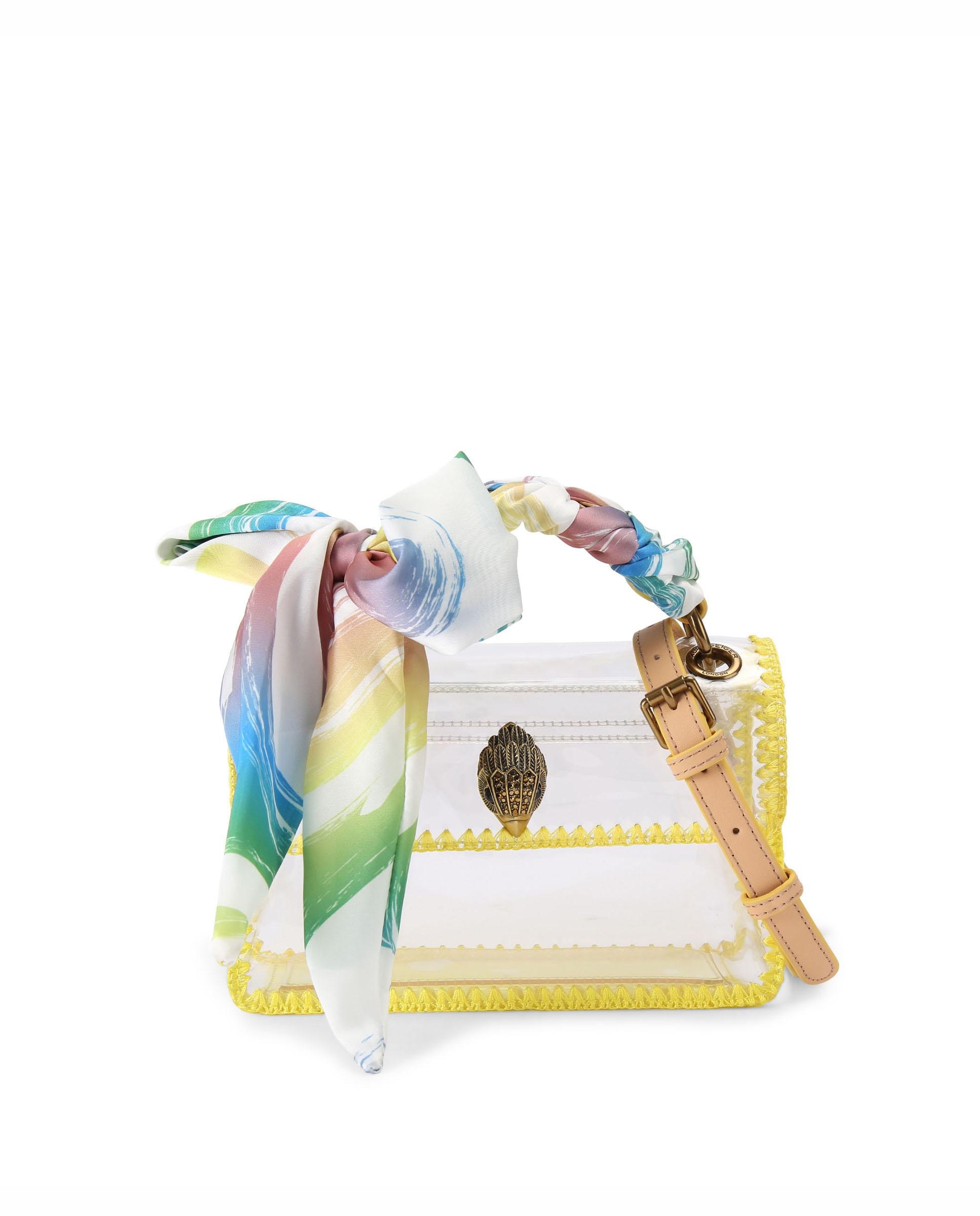 Bolso mini de mujer transparente con fular - Kurt Geiger - Amarillo Amarillo-1
