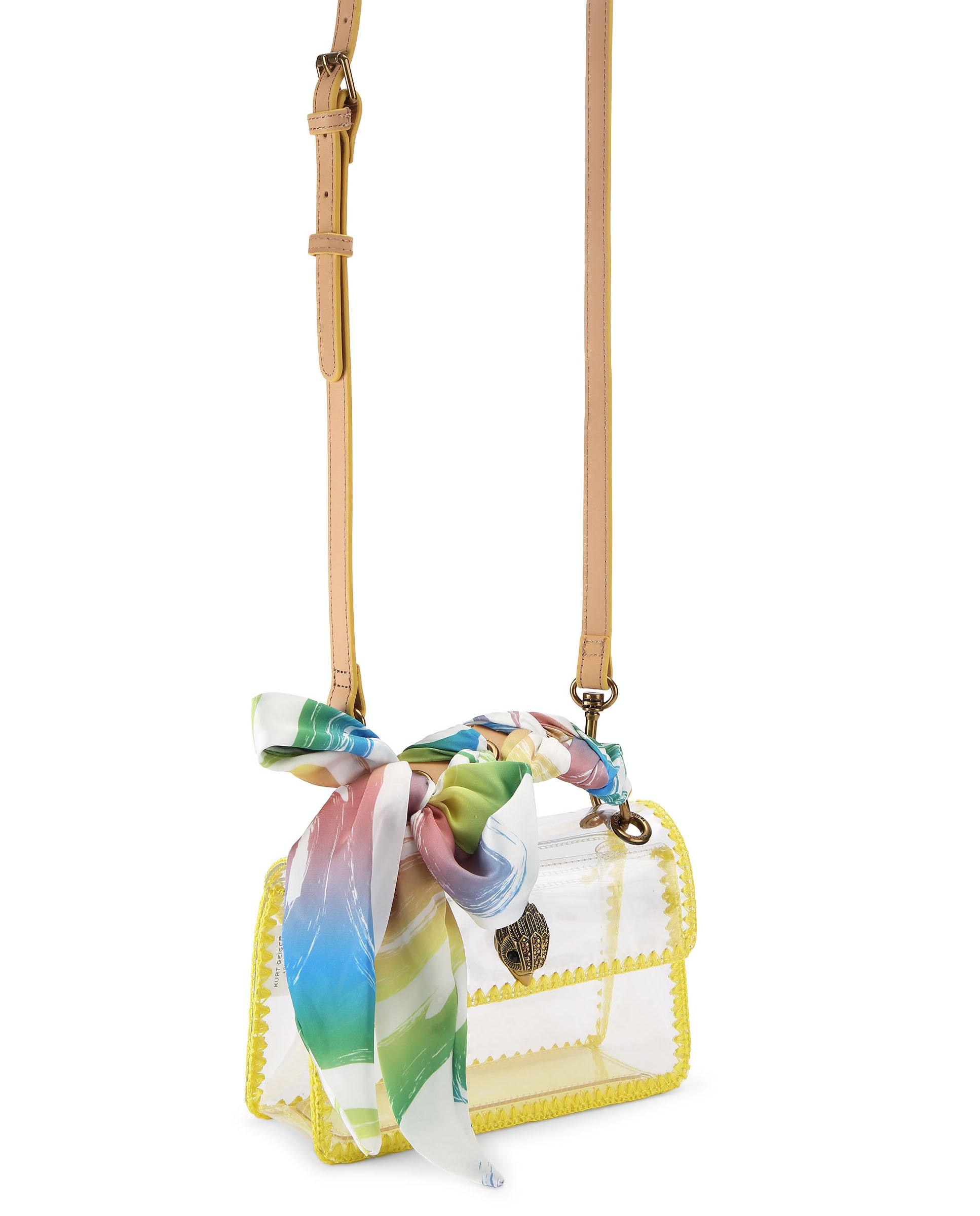 Bolso mini de mujer transparente con fular - Kurt Geiger - Amarillo Amarillo-2