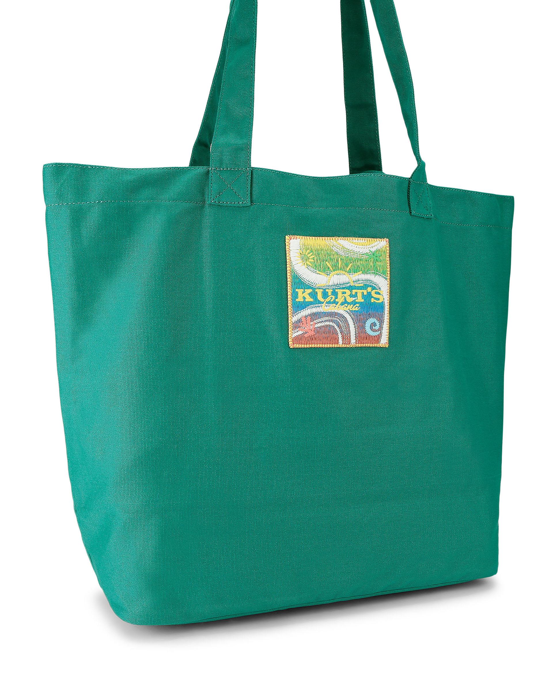 Bolsa shopper de mujer con doble asa y logo - Kurt Geiger - Verde Verde-3