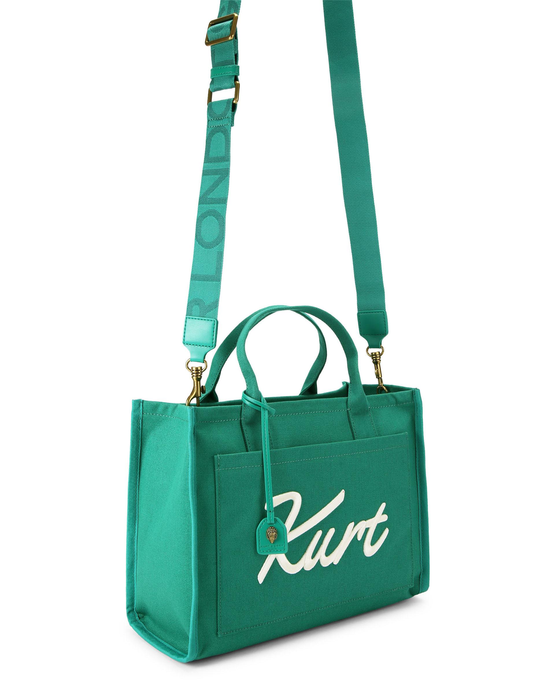 Bolso tote de mujer con doble asa y logo - Kurt Geiger - Verde Verde-2