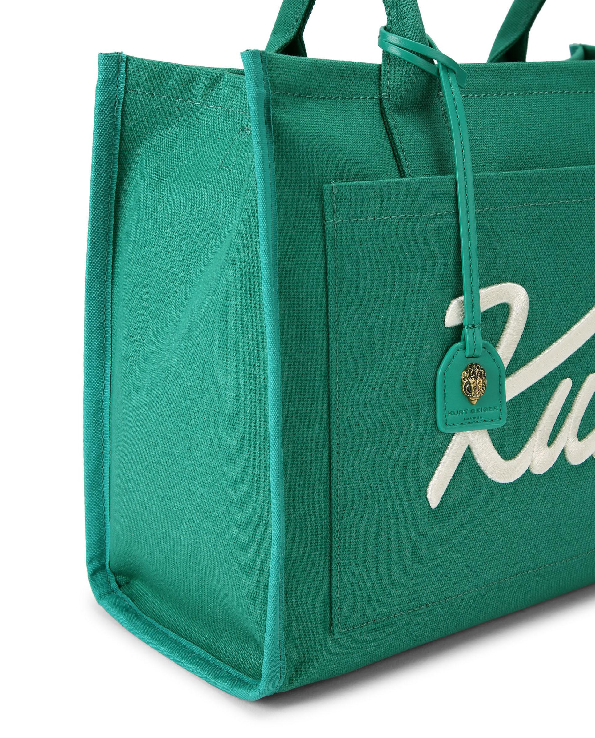 Bolso tote de mujer con doble asa y logo - Kurt Geiger - Verde Verde-4