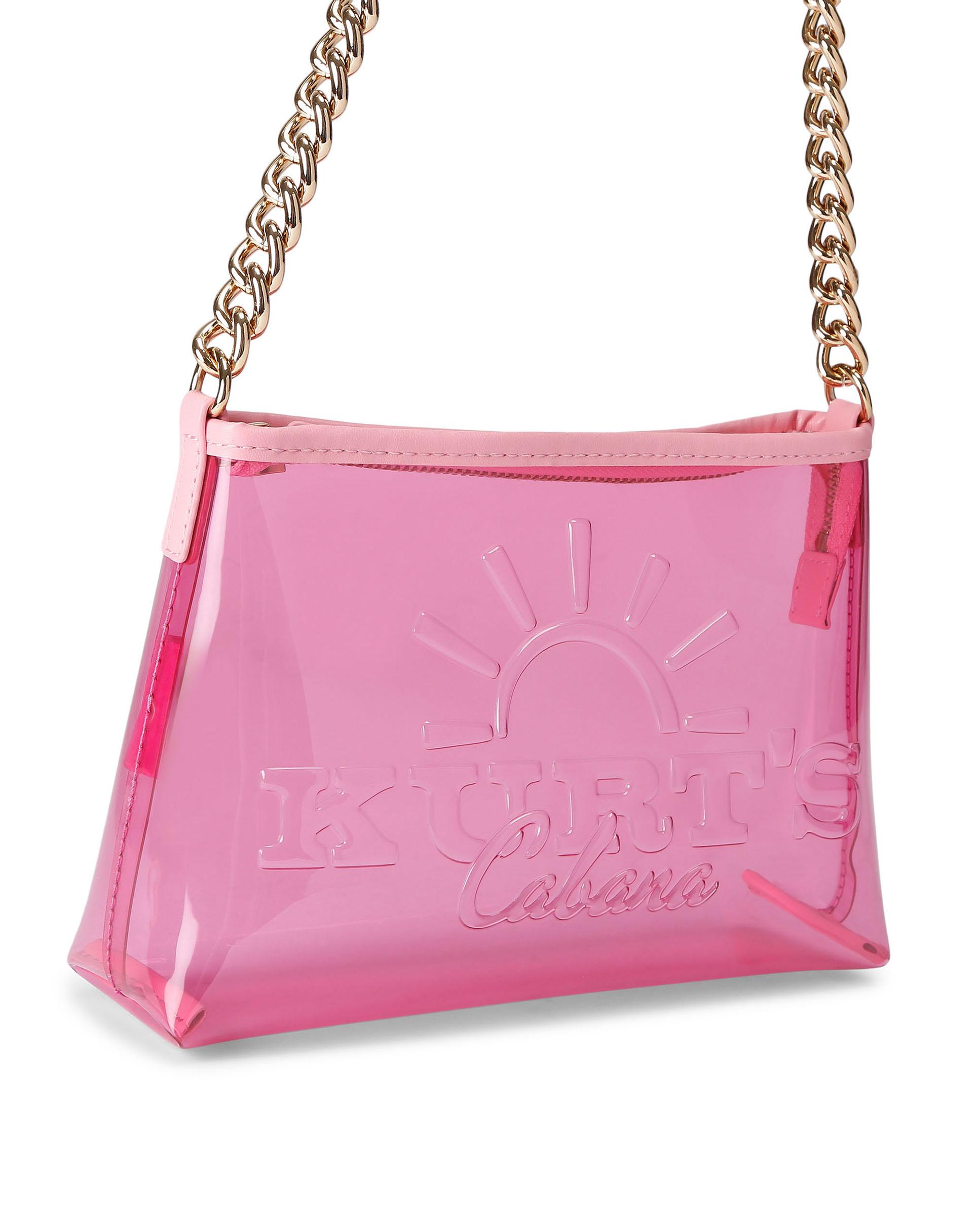 Bolso pequeño de mujer tipo pochette de vinilo con cierre de cremallera - Kurt Geiger - Rosa Rosa-2