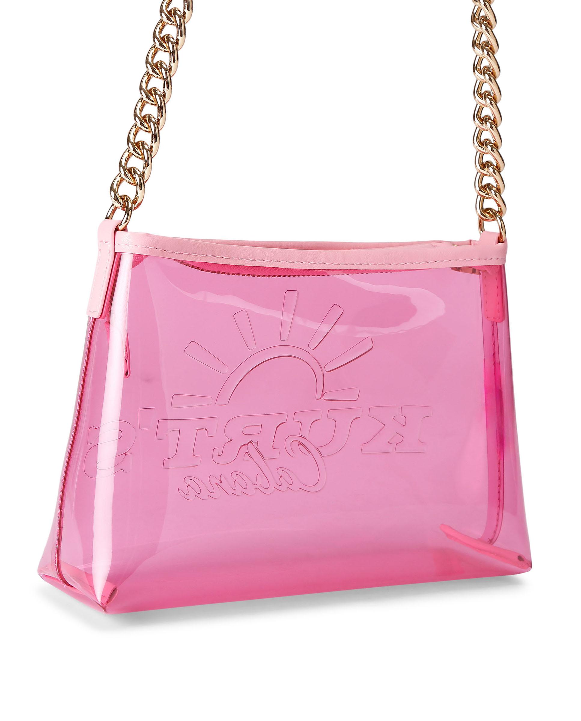 Bolso pequeño de mujer tipo pochette de vinilo con cierre de cremallera - Kurt Geiger - Rosa Rosa-3