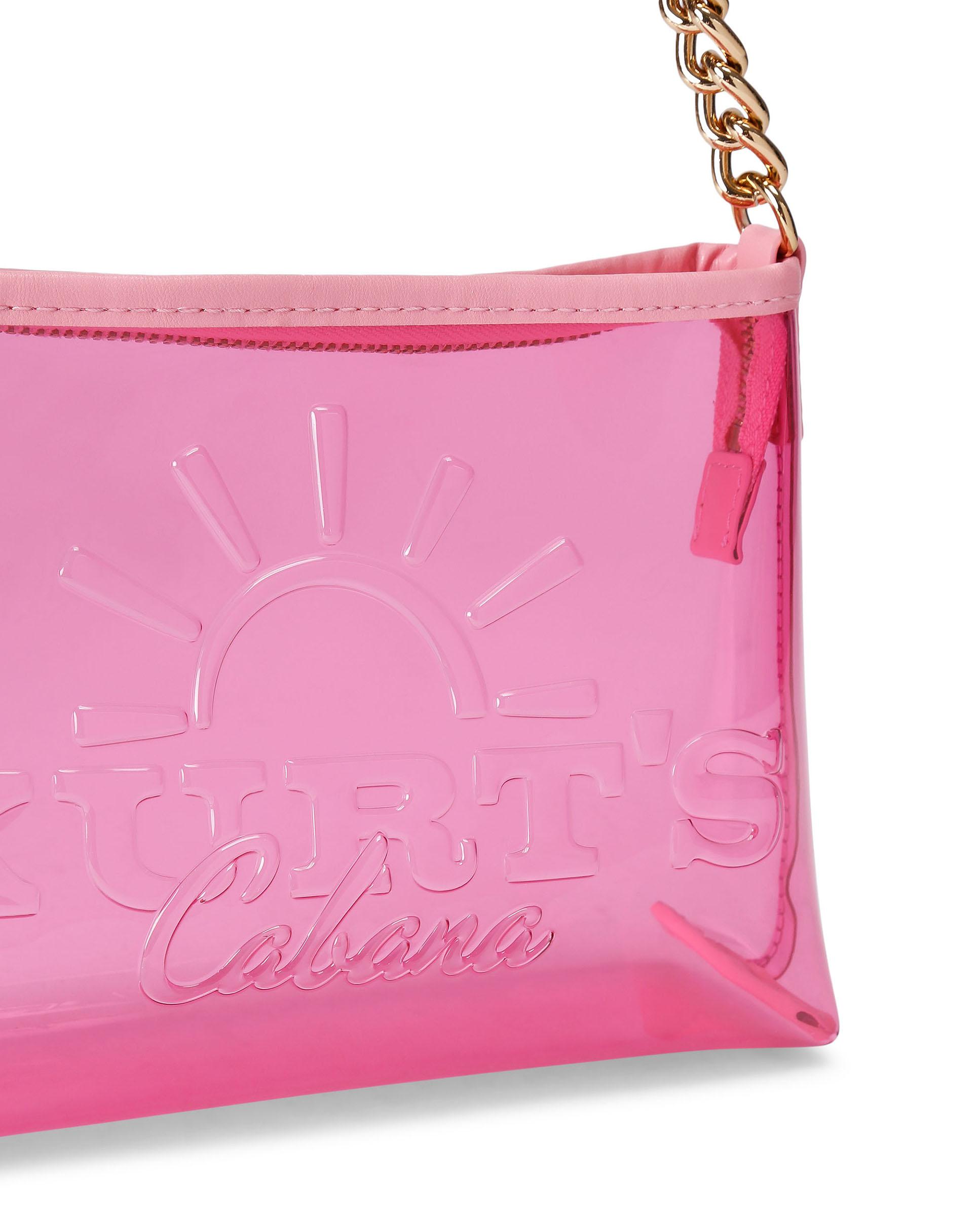 Bolso pequeño de mujer tipo pochette de vinilo con cierre de cremallera - Kurt Geiger - Rosa Rosa-4