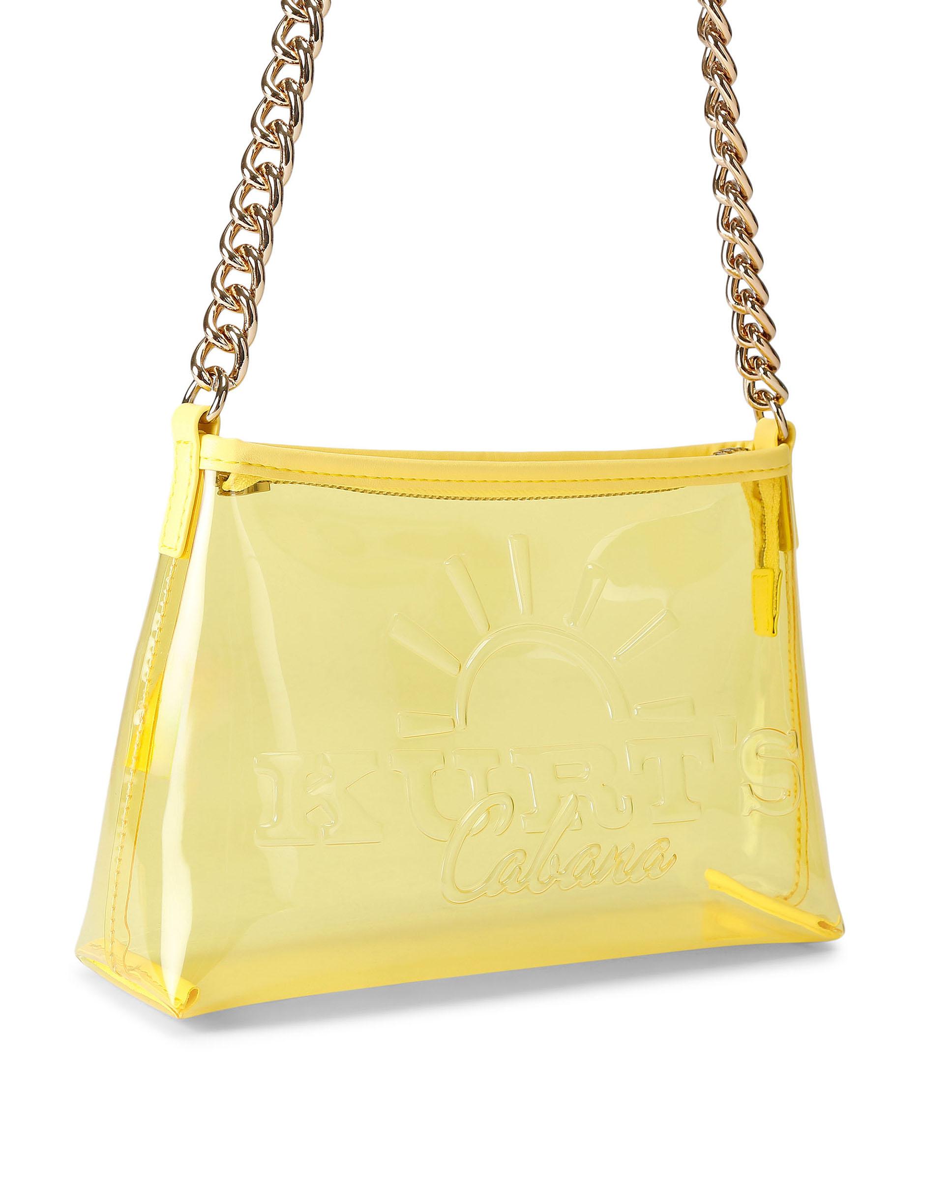 Bolso pequeño de mujer tipo pochette de vinilo con cierre de cremallera - Kurt Geiger - Amarillo Amarillo-2