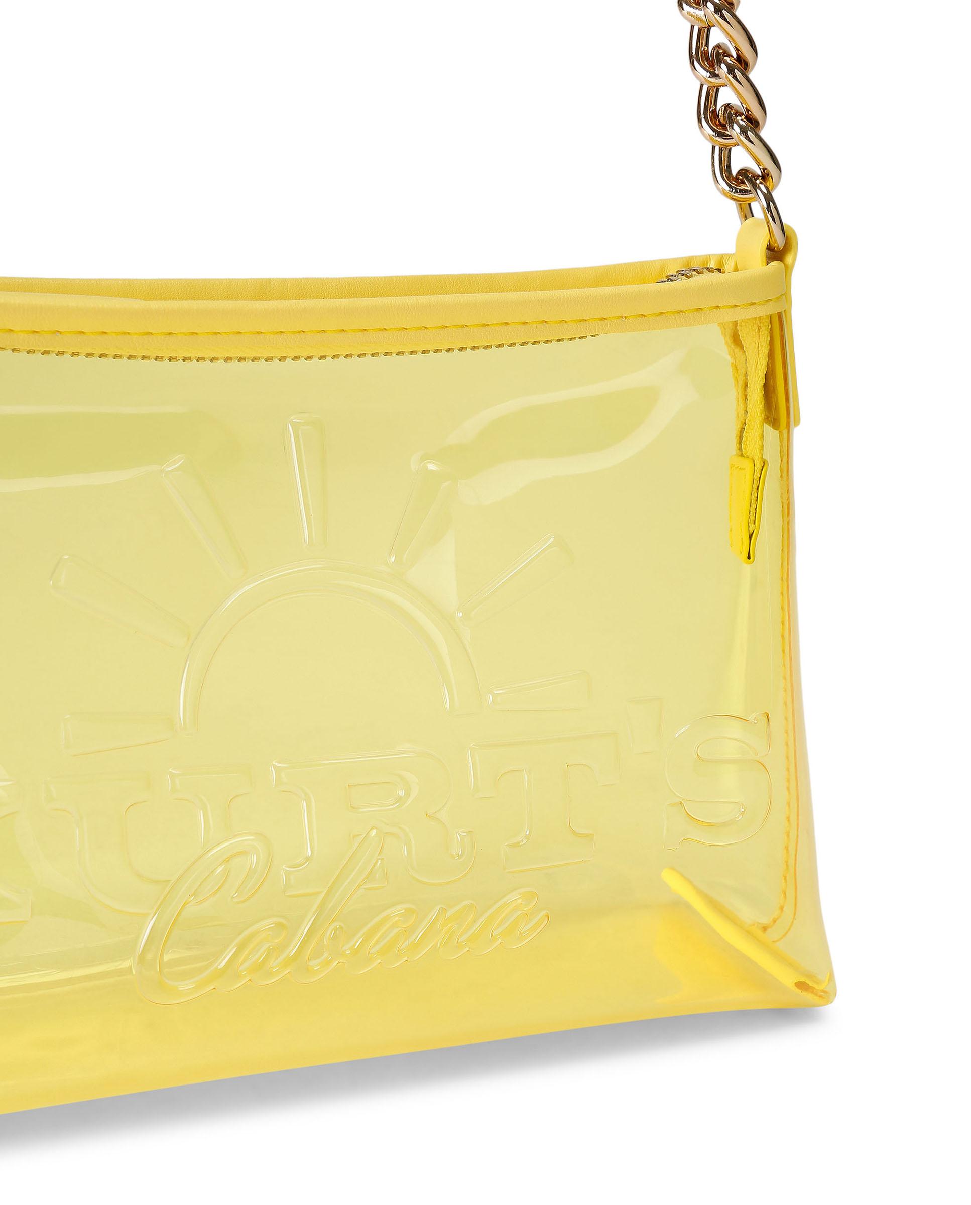 Bolso pequeño de mujer tipo pochette de vinilo con cierre de cremallera - Kurt Geiger - Amarillo Amarillo-4