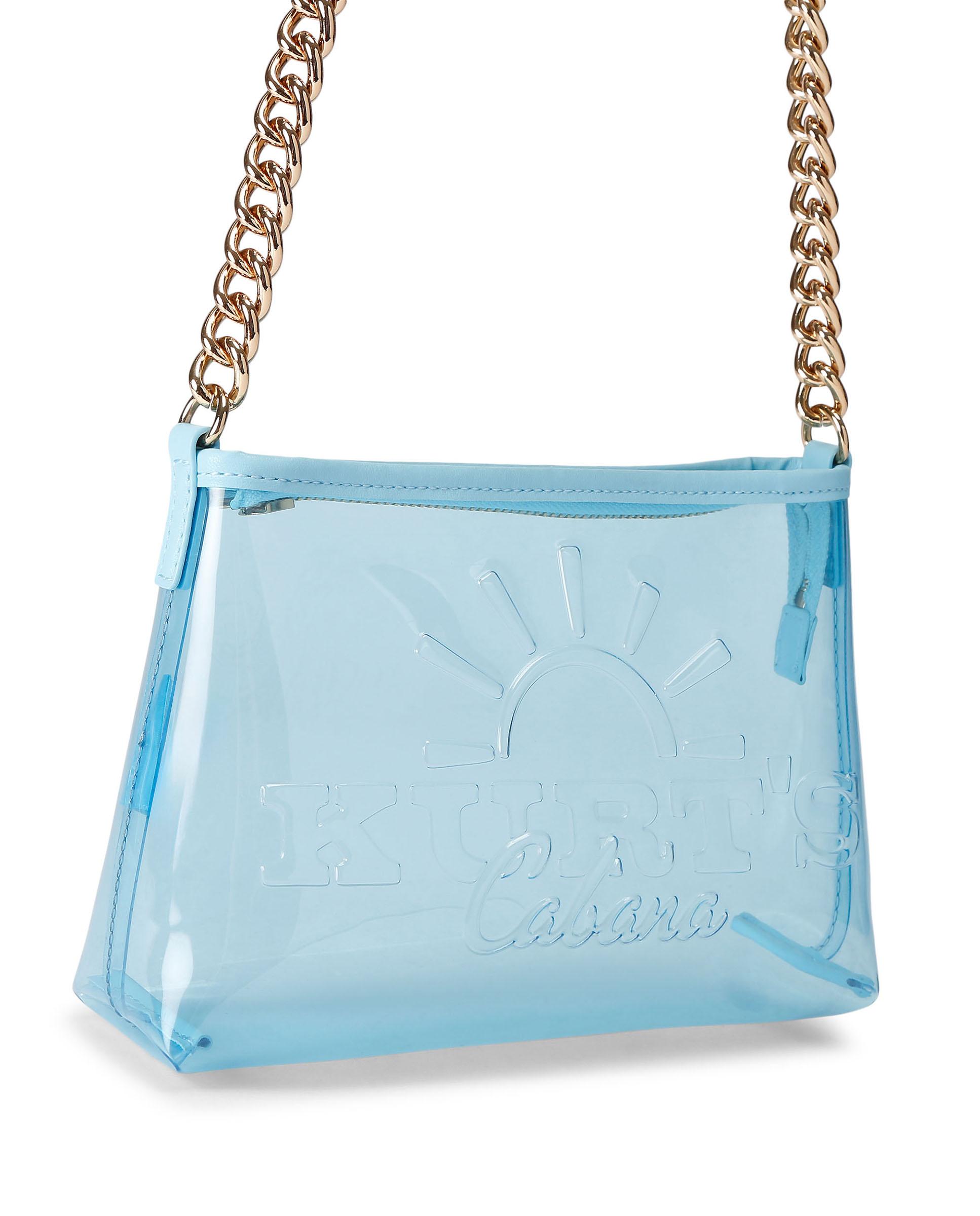 Bolso pequeño de mujer tipo pochette de vinilo con cierre de cremallera - Kurt Geiger - Azul Azul-2
