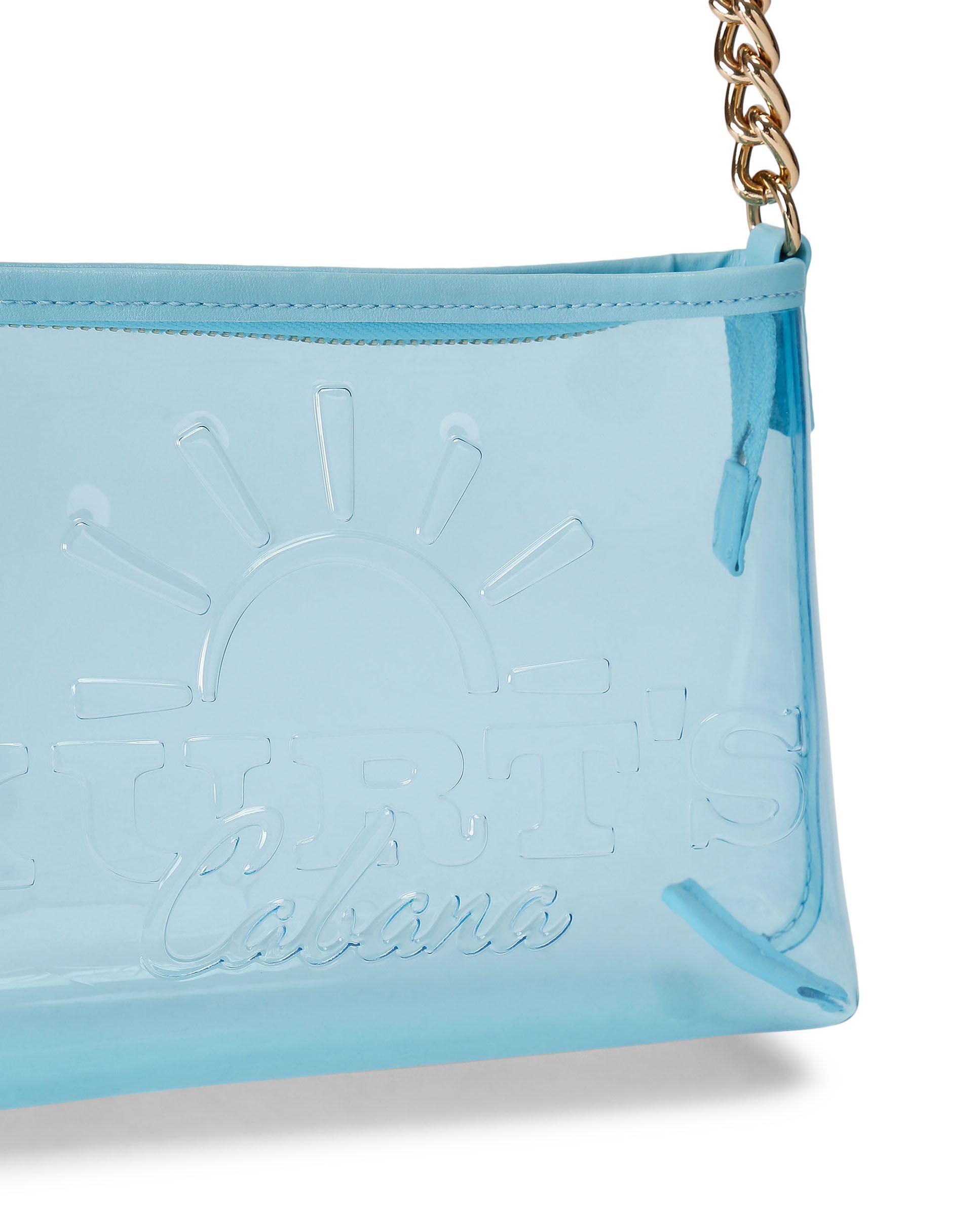 Bolso pequeño de mujer tipo pochette de vinilo con cierre de cremallera - Kurt Geiger - Azul Azul-4