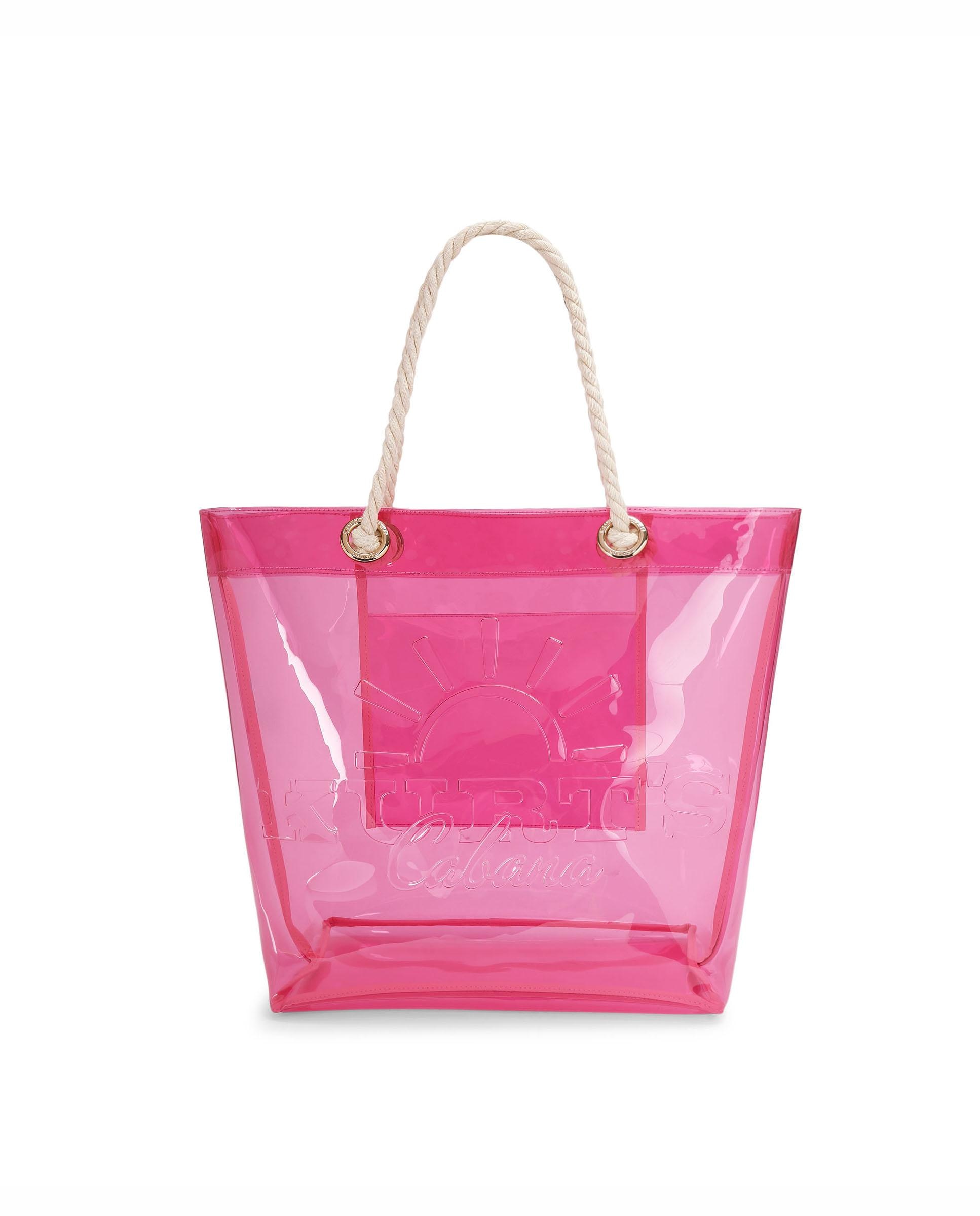Bolso tote de mujer de vinilo transparente - Kurt Geiger - Rosa Rosa-1