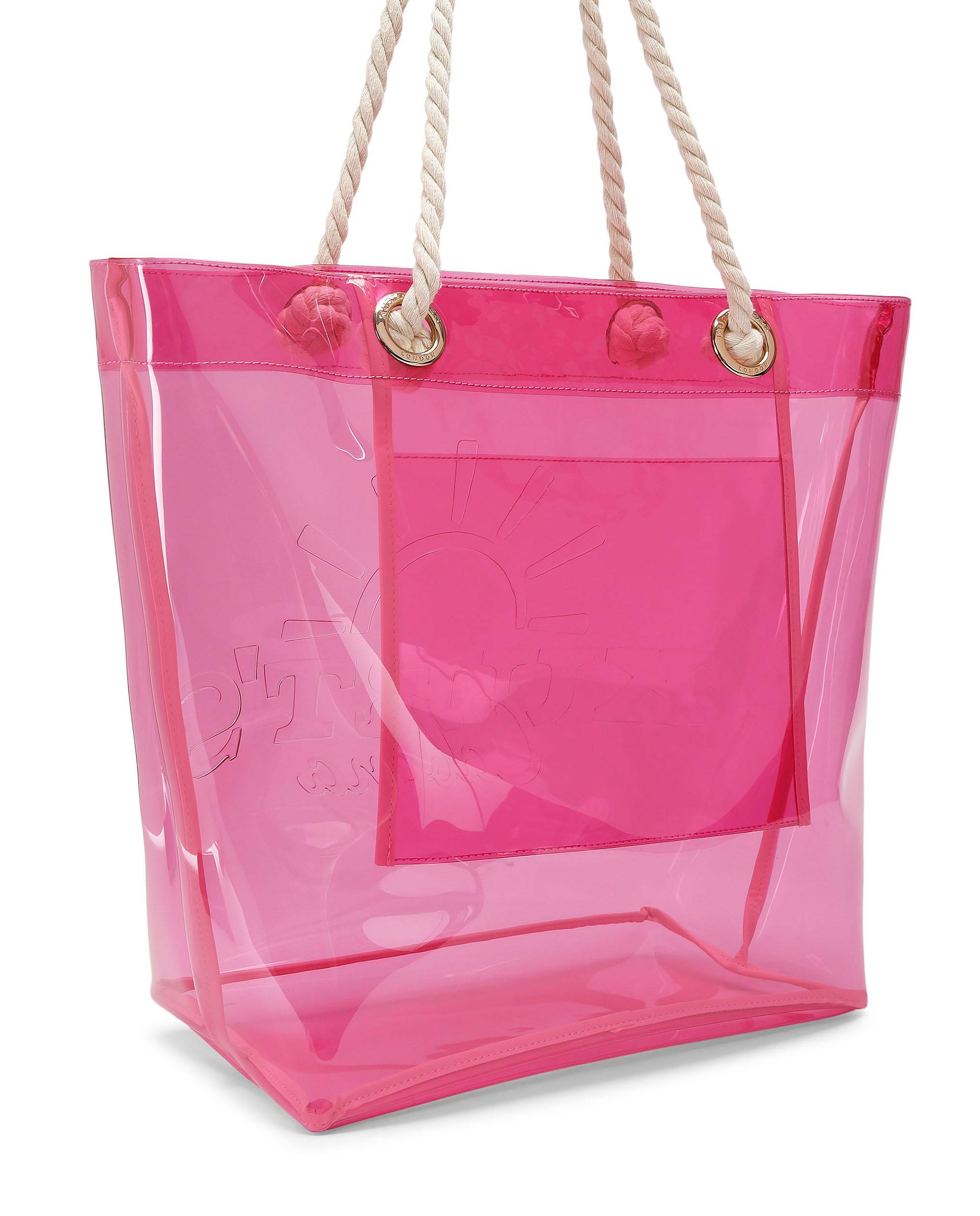 Bolso tote de mujer de vinilo transparente - Kurt Geiger - Rosa Rosa-3