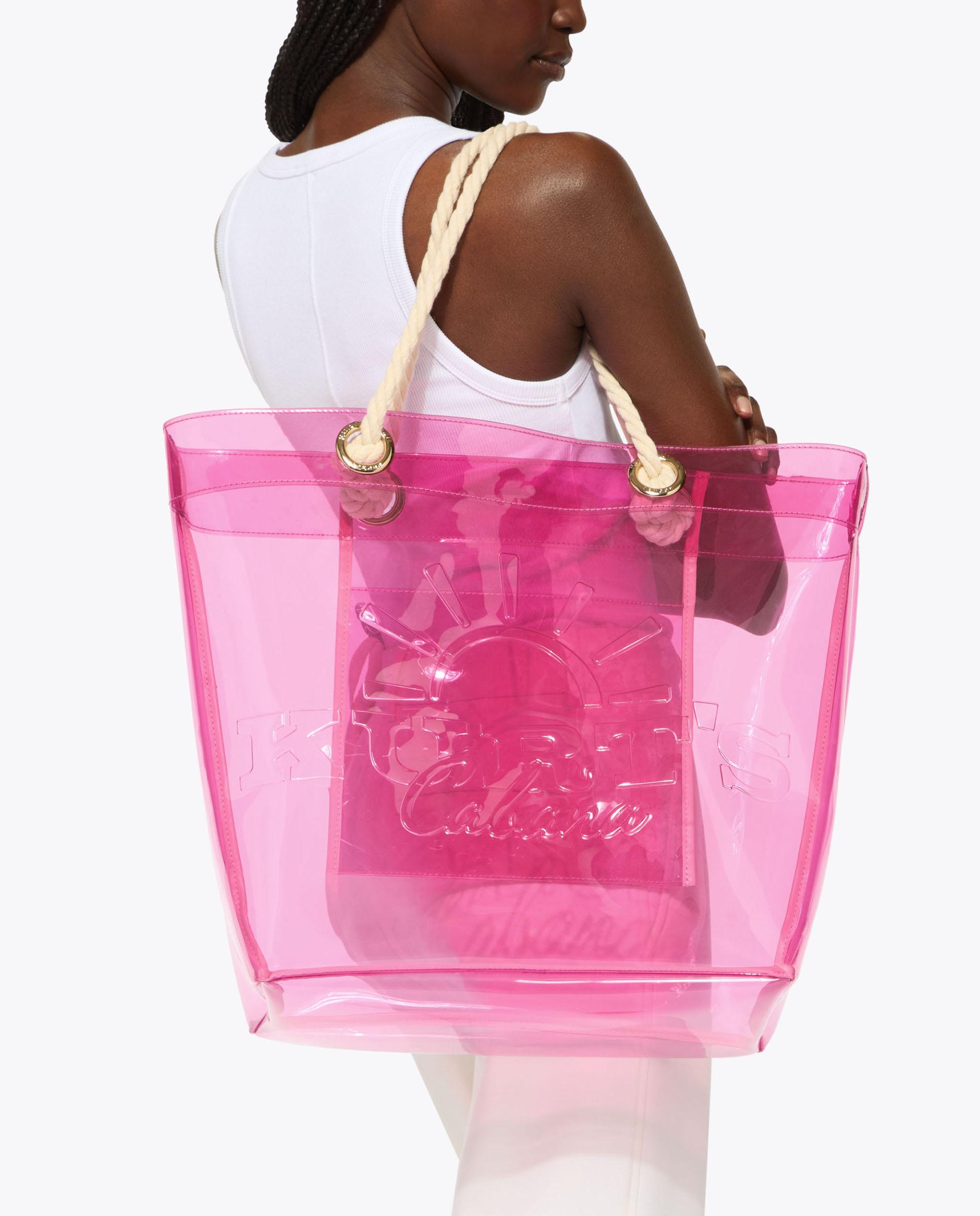 Bolso tote de mujer de vinilo transparente - Kurt Geiger - Rosa Rosa-6