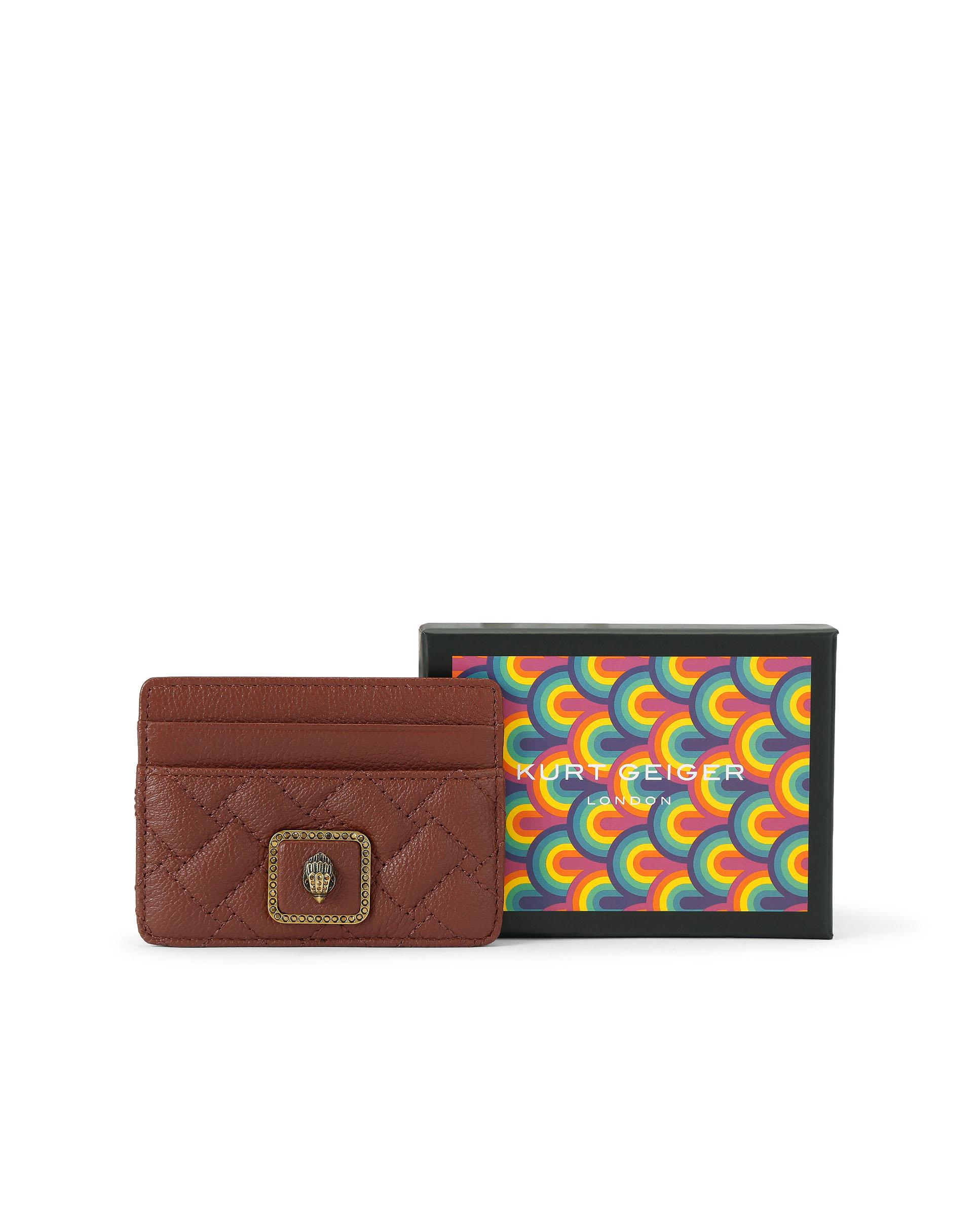 Tarjetero de piel acolchado - Kurt Geiger - Granate Granate-5