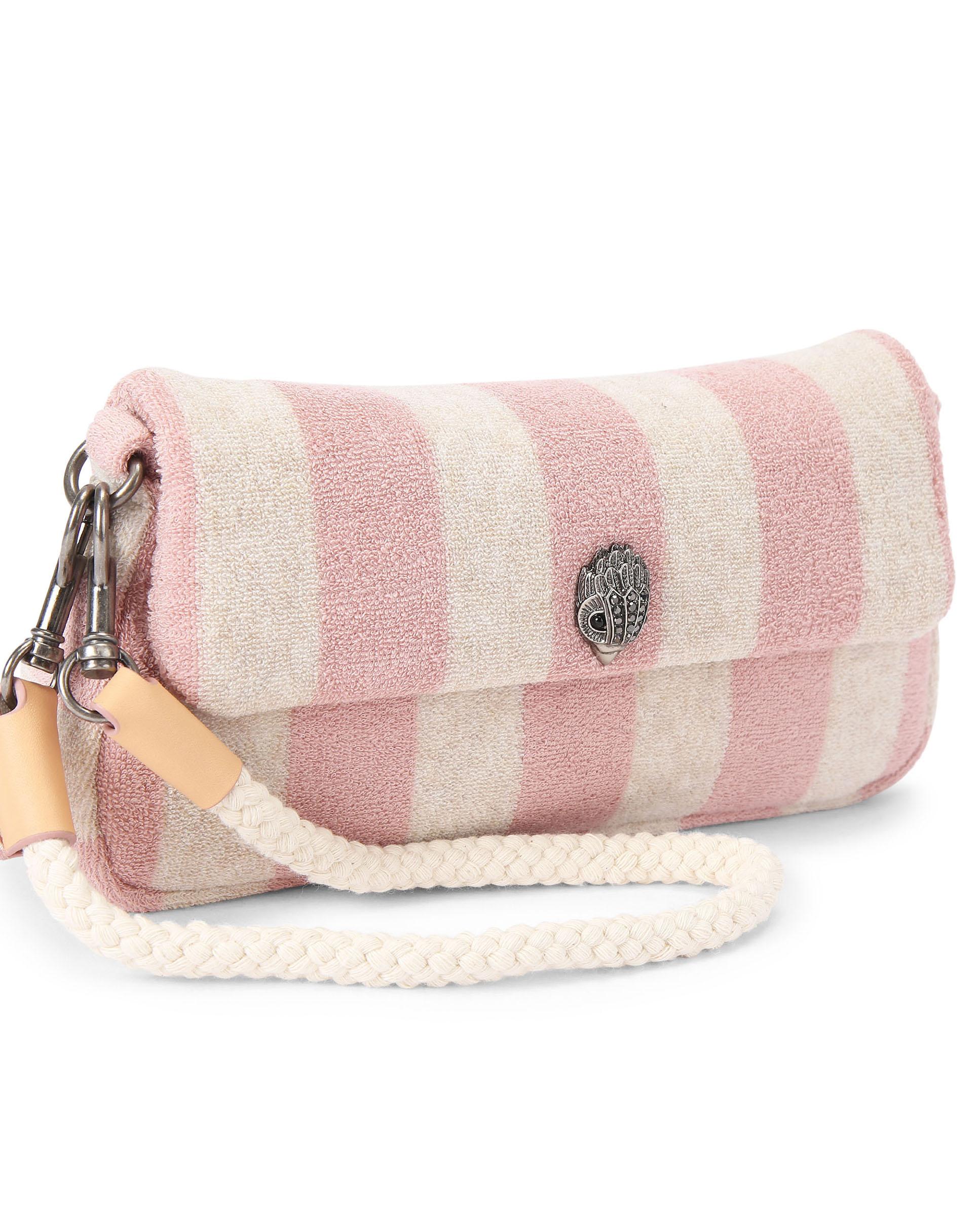 Bolso de hombro de mujer de rayas y detalle en solapa - Kurt Geiger - Rosa Rosa-2