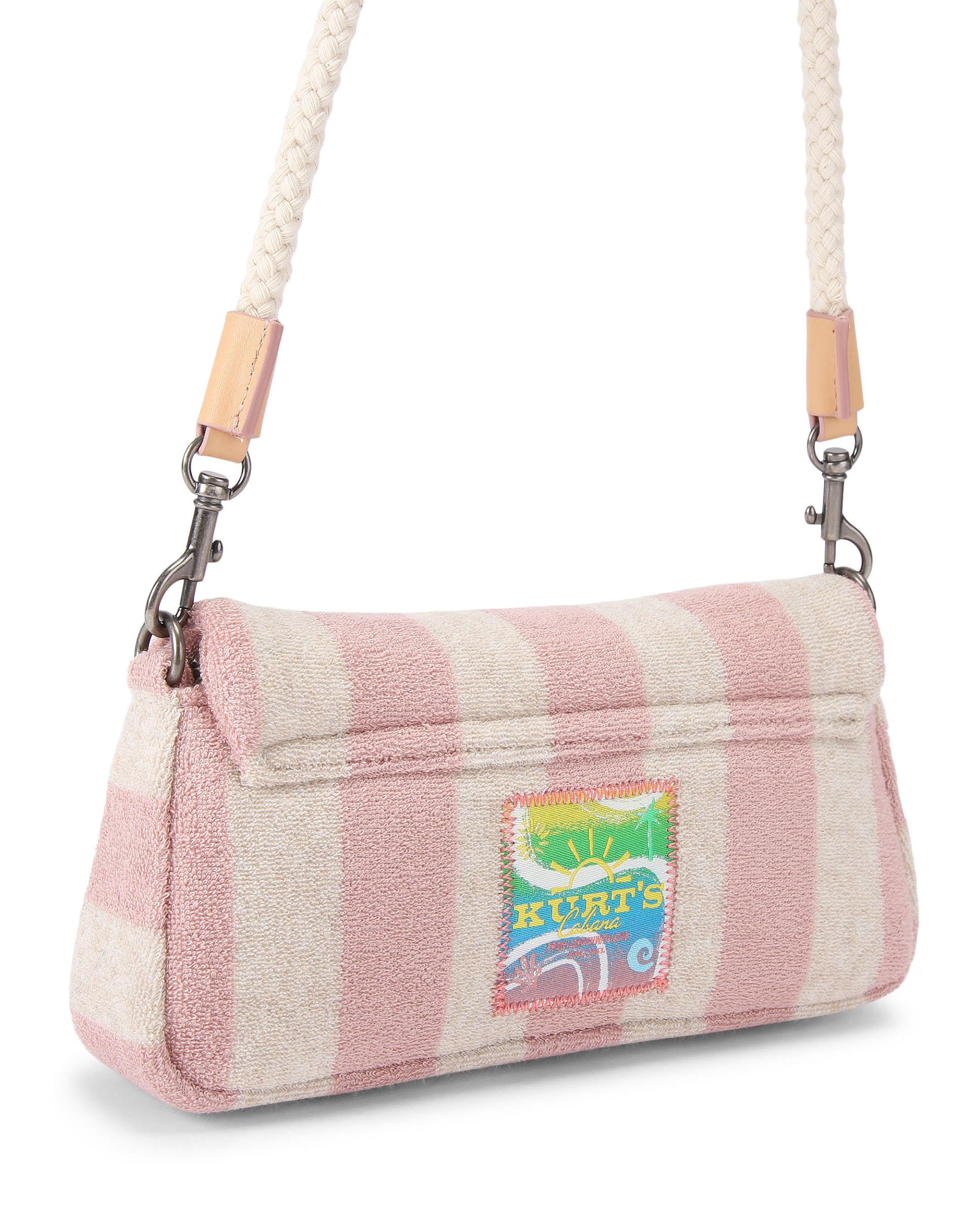 Bolso de hombro de mujer de rayas y detalle en solapa - Kurt Geiger - Rosa Rosa-3