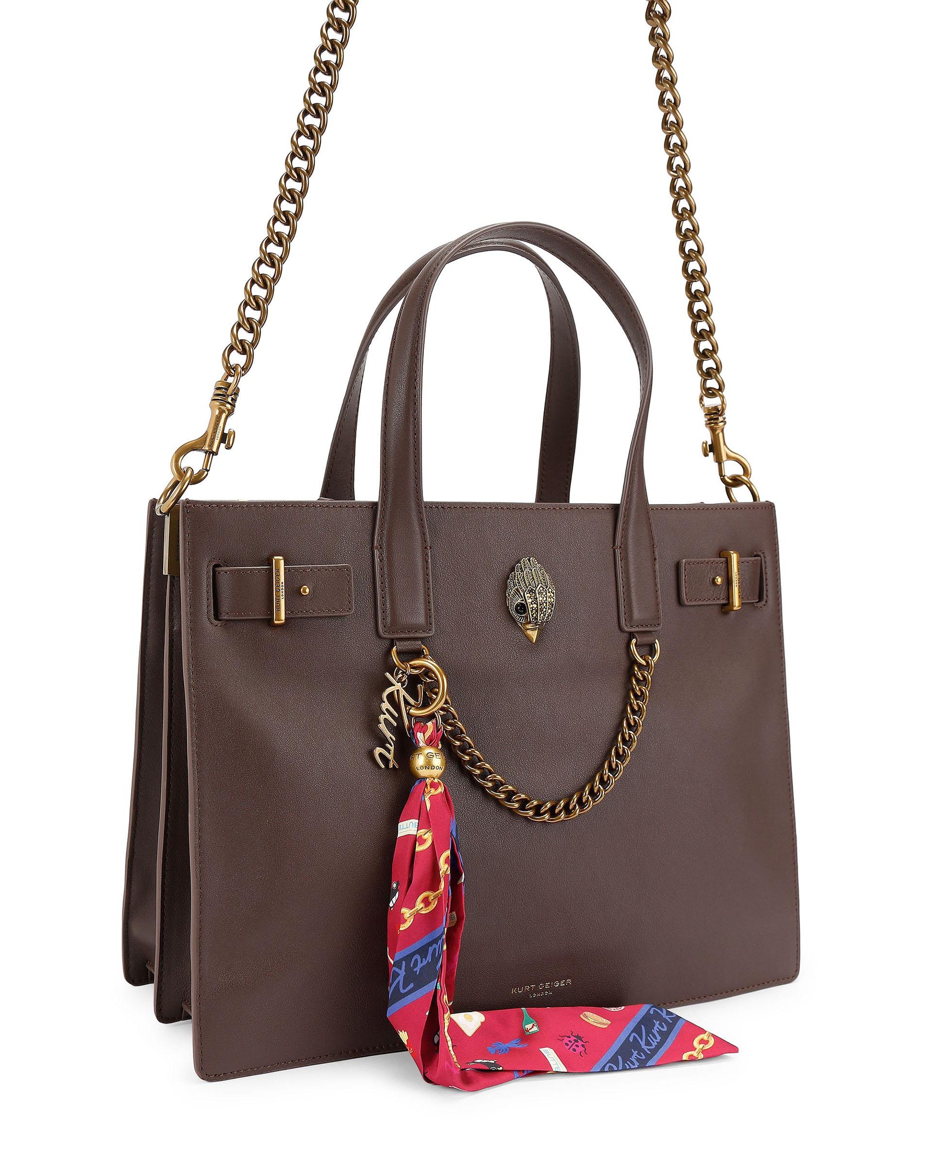 Shopper tote de piel - Kurt Geiger - Marrón Marrón-5
