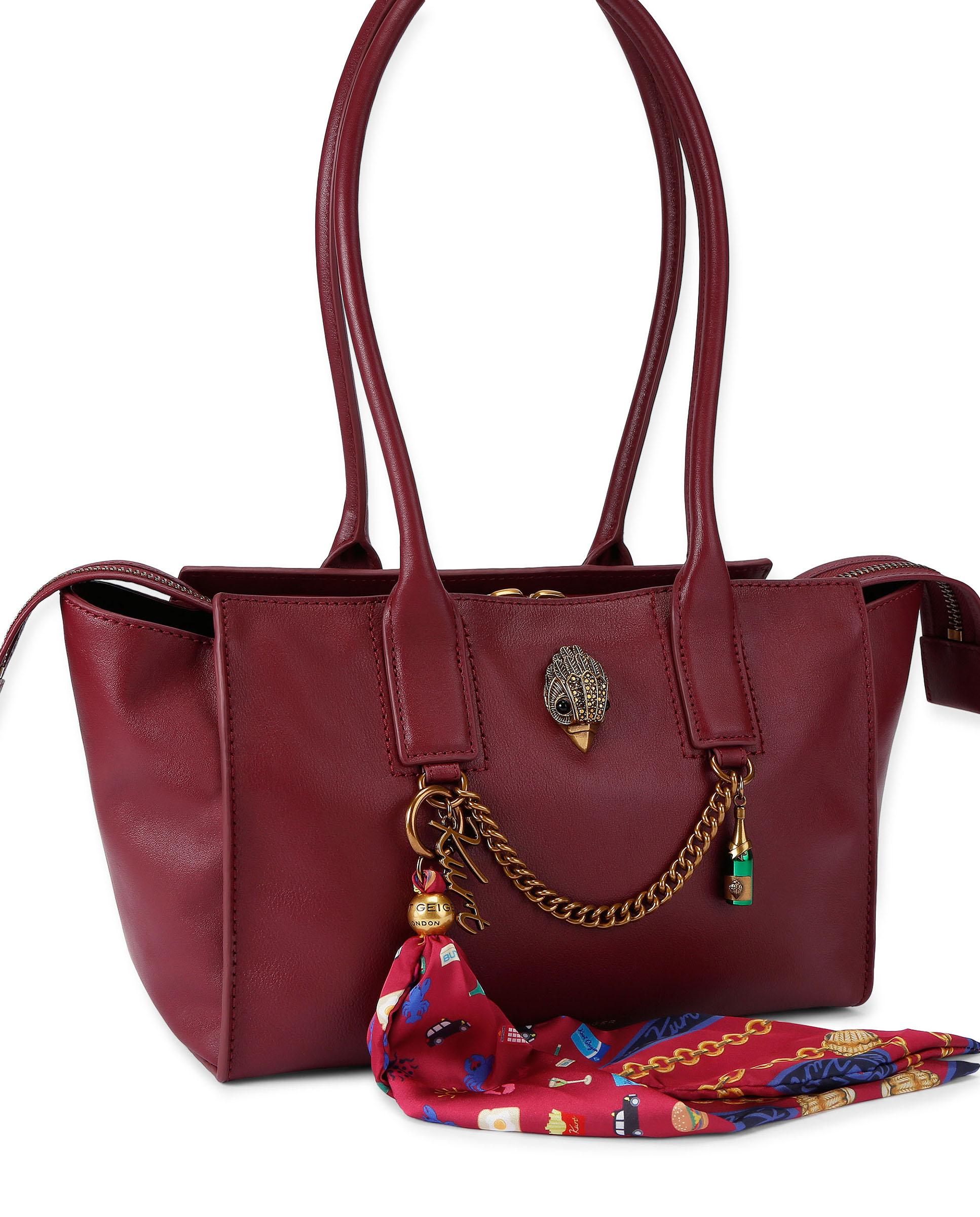 Bolso de hombro shopper de piel - Kurt Geiger - Granate Granate-2