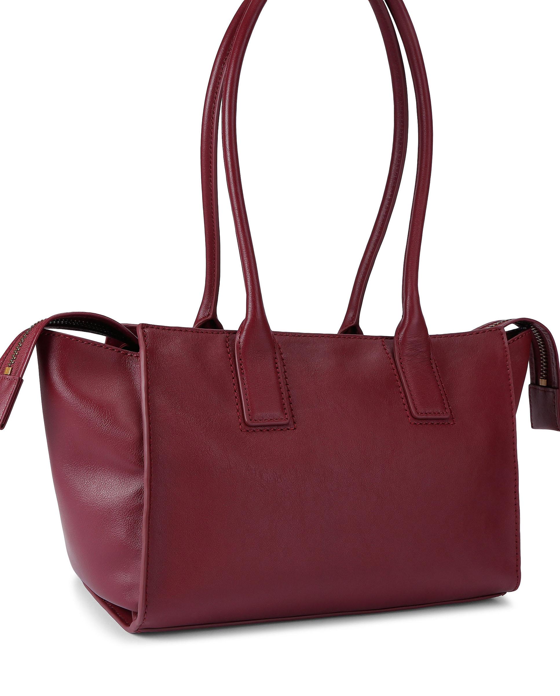 Bolso de hombro shopper de piel - Kurt Geiger - Granate Granate-3