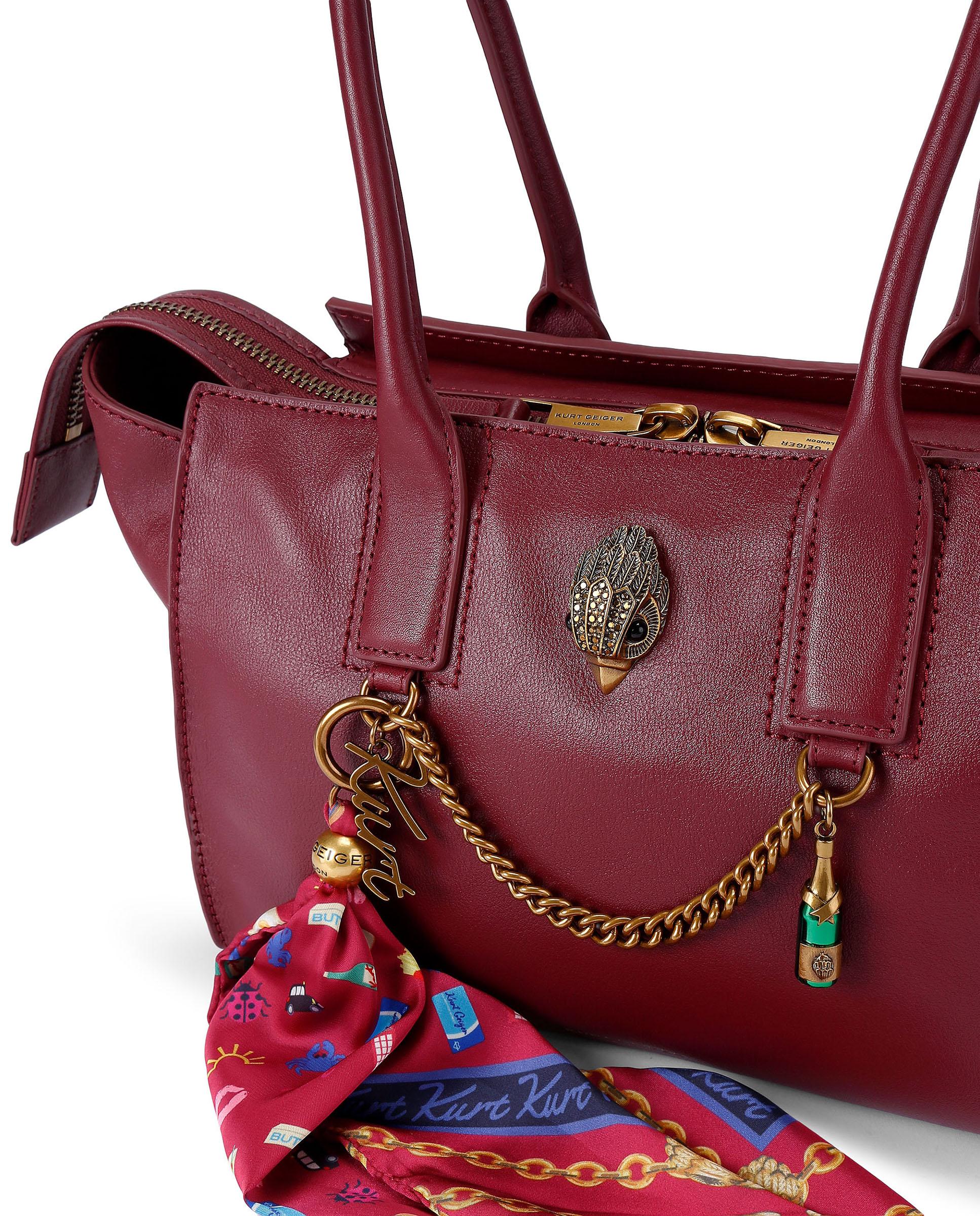Bolso de hombro shopper de piel - Kurt Geiger - Granate Granate-5