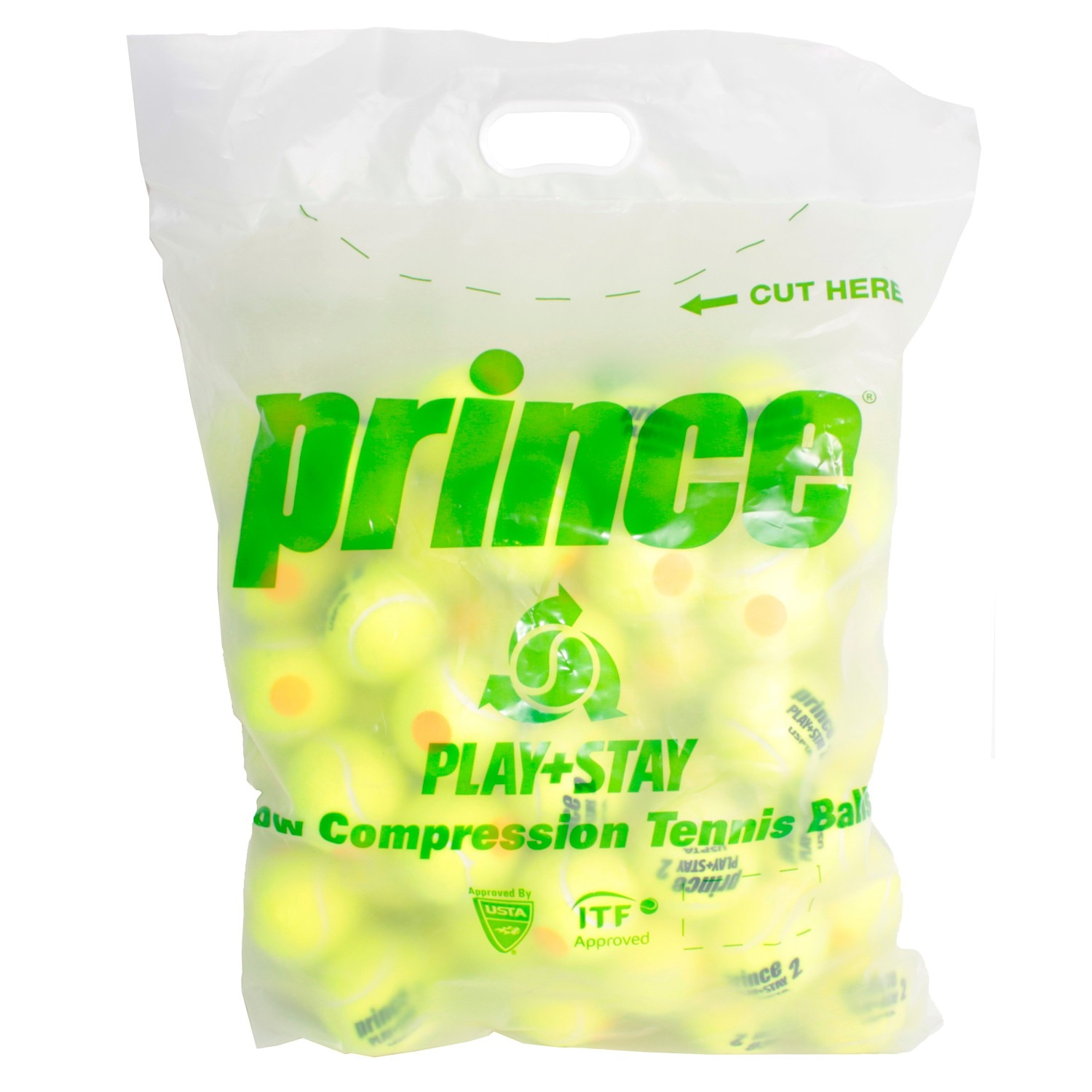 Prince - Bolsa de 72 bolas de tenis PLAY &amp; STAY STAGE 2 Prince.