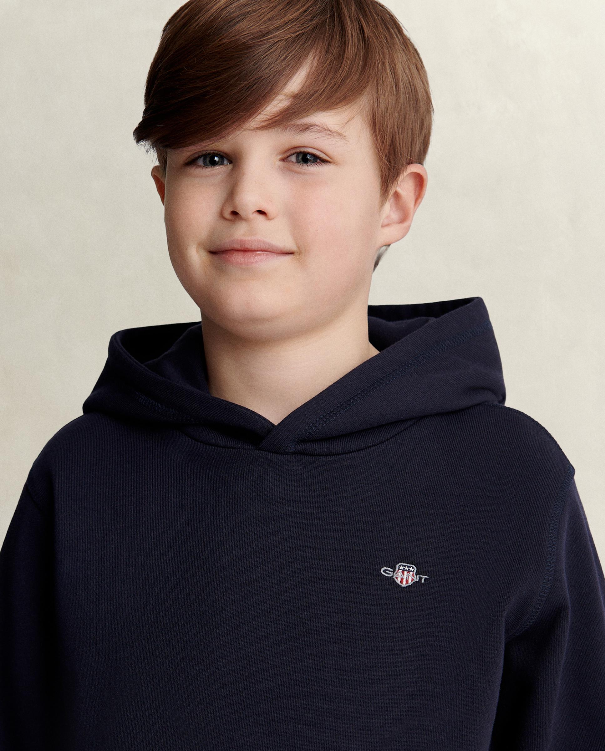 Sudadera de niño con capucha y bolsillo de canguro - Gant - Azul oscuro Azul oscuro-3