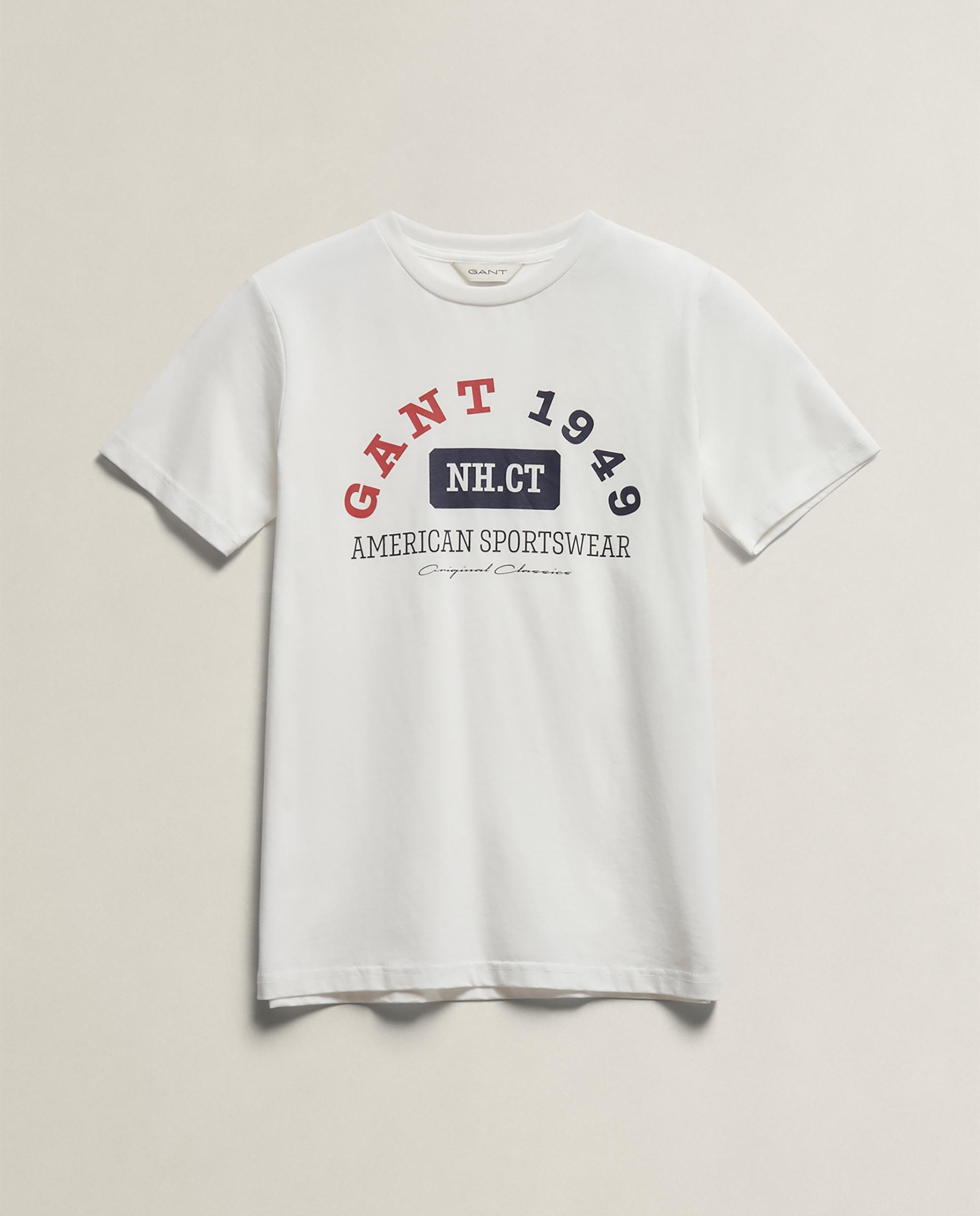 Imagen 0 de Camiseta de niño de manga corta con dibujo frontal Blanco