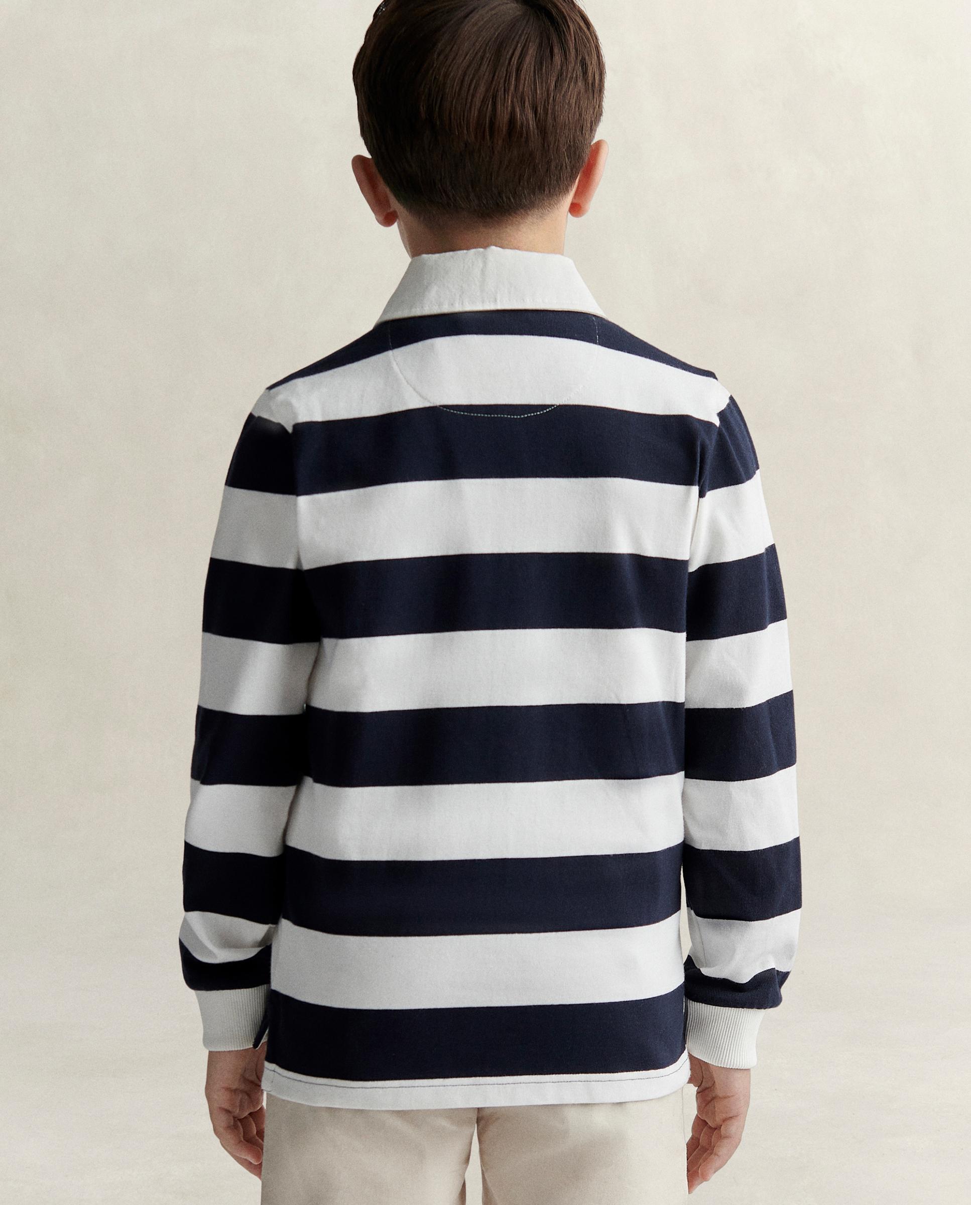 Polo de niño de manga larga a rayas - Gant - Azul / Blanco Azul / Blanco-2