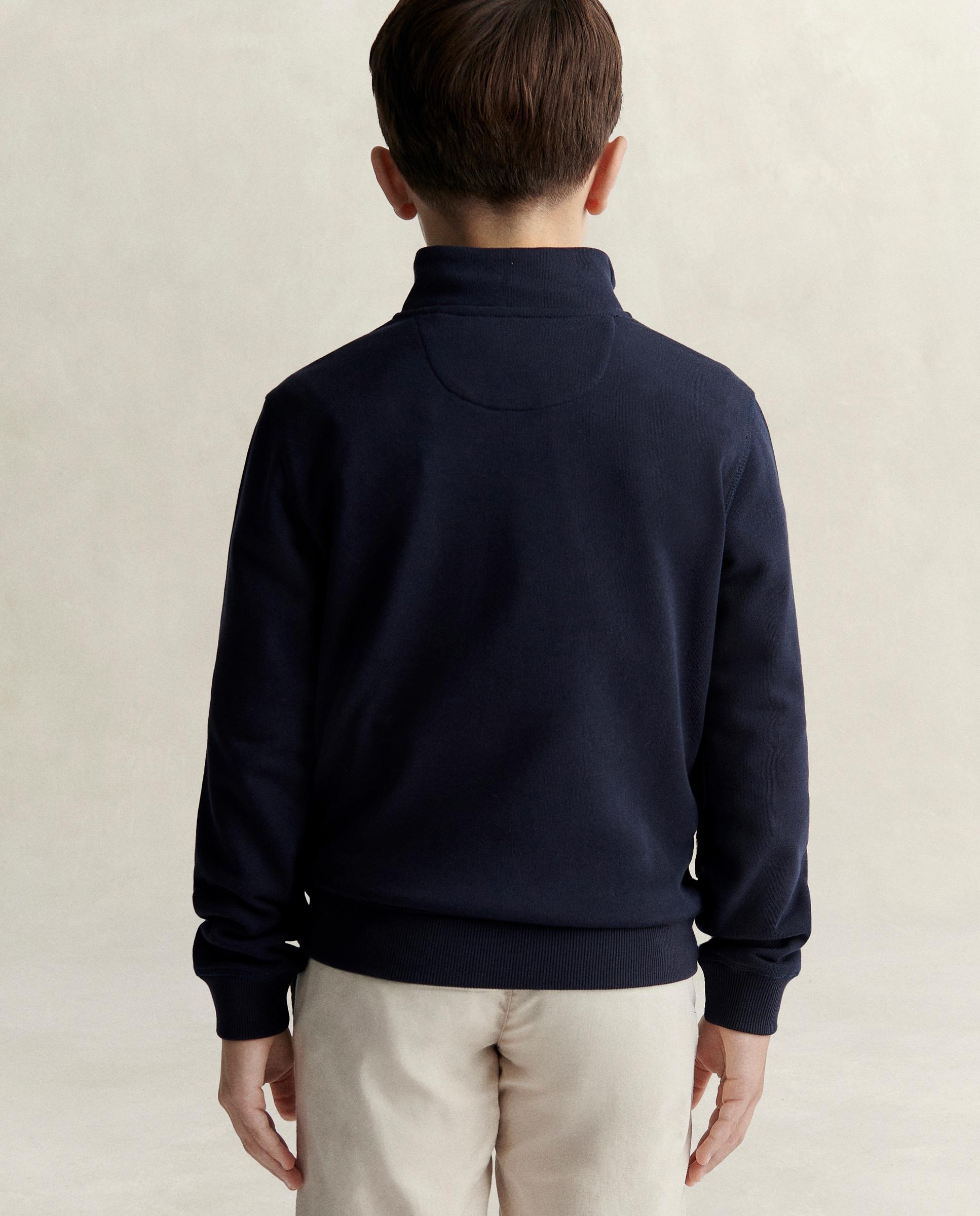 Sudadera de niño con media cremallera y logo en el pecho - Gant - Azul oscuro Azul oscuro-2