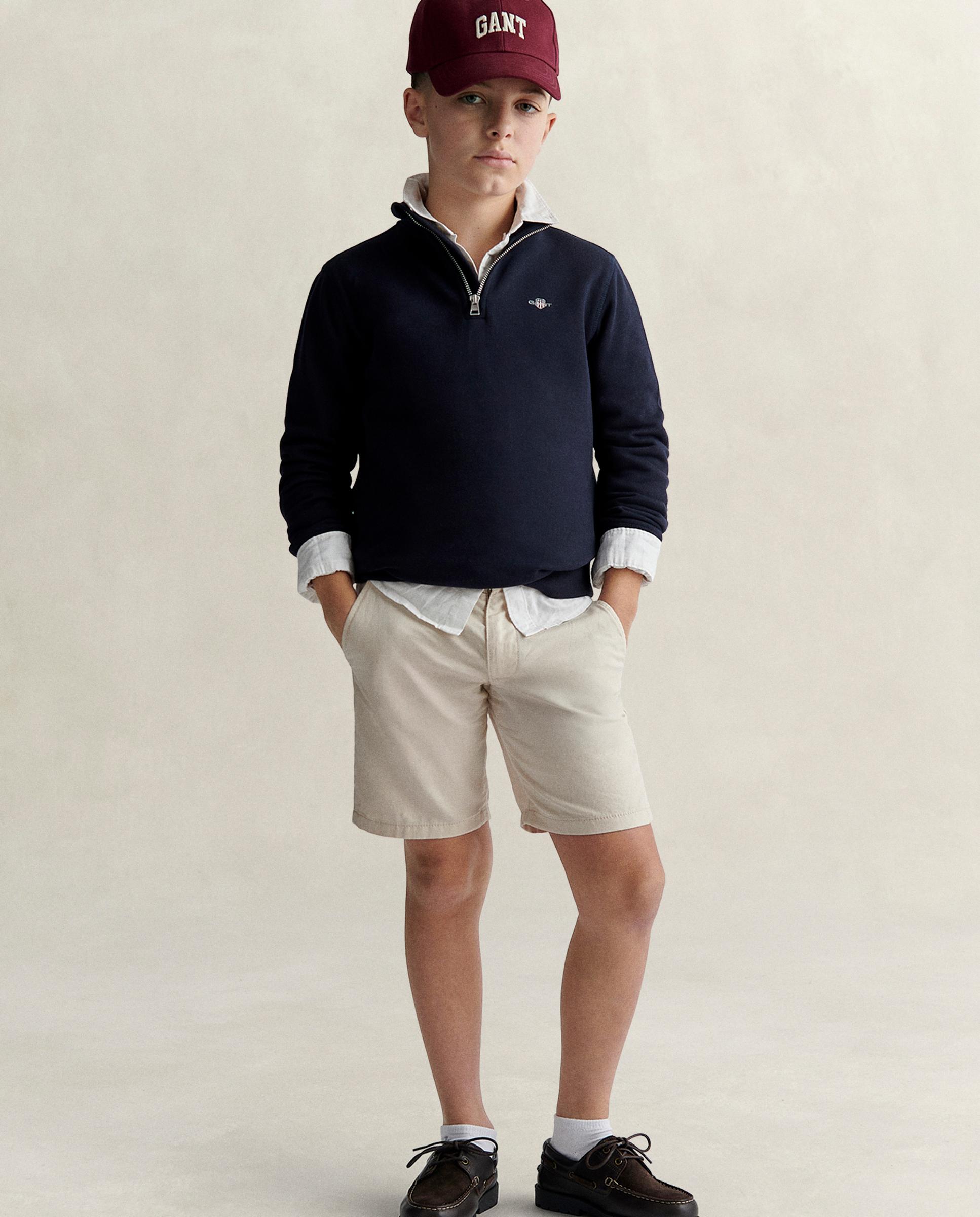 Sudadera de niño con media cremallera y logo en el pecho - Gant - Azul oscuro Azul oscuro-4